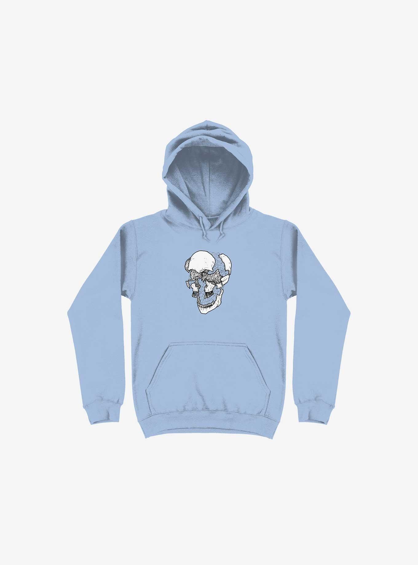 Dynamical Skull Light Blue Hoodie, , hi-res