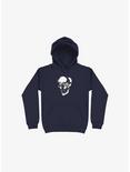 Dynamical Skull Navy Blue Hoodie, NAVY, hi-res