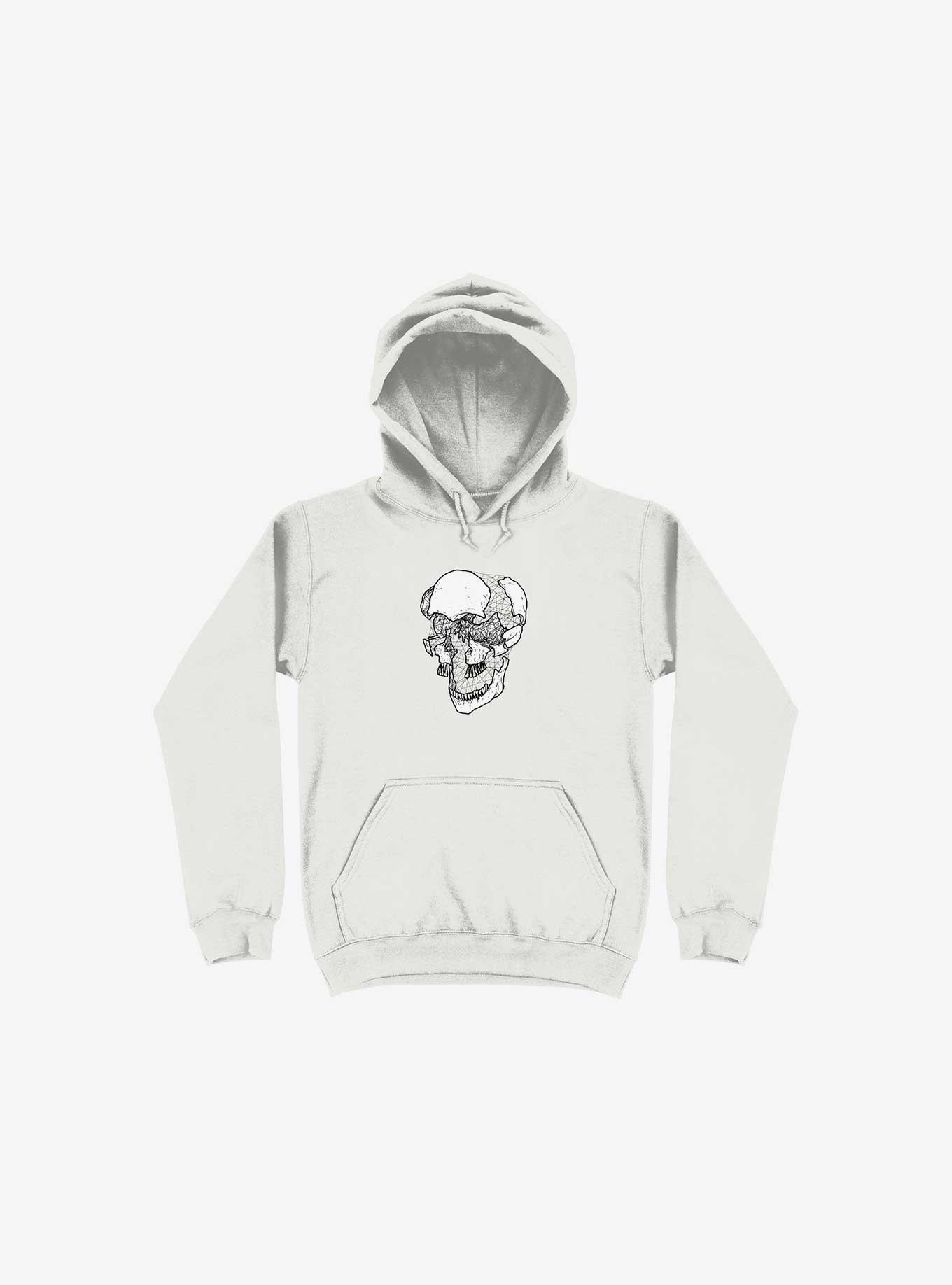 Dynamical Skull White Hoodie, WHITE, hi-res