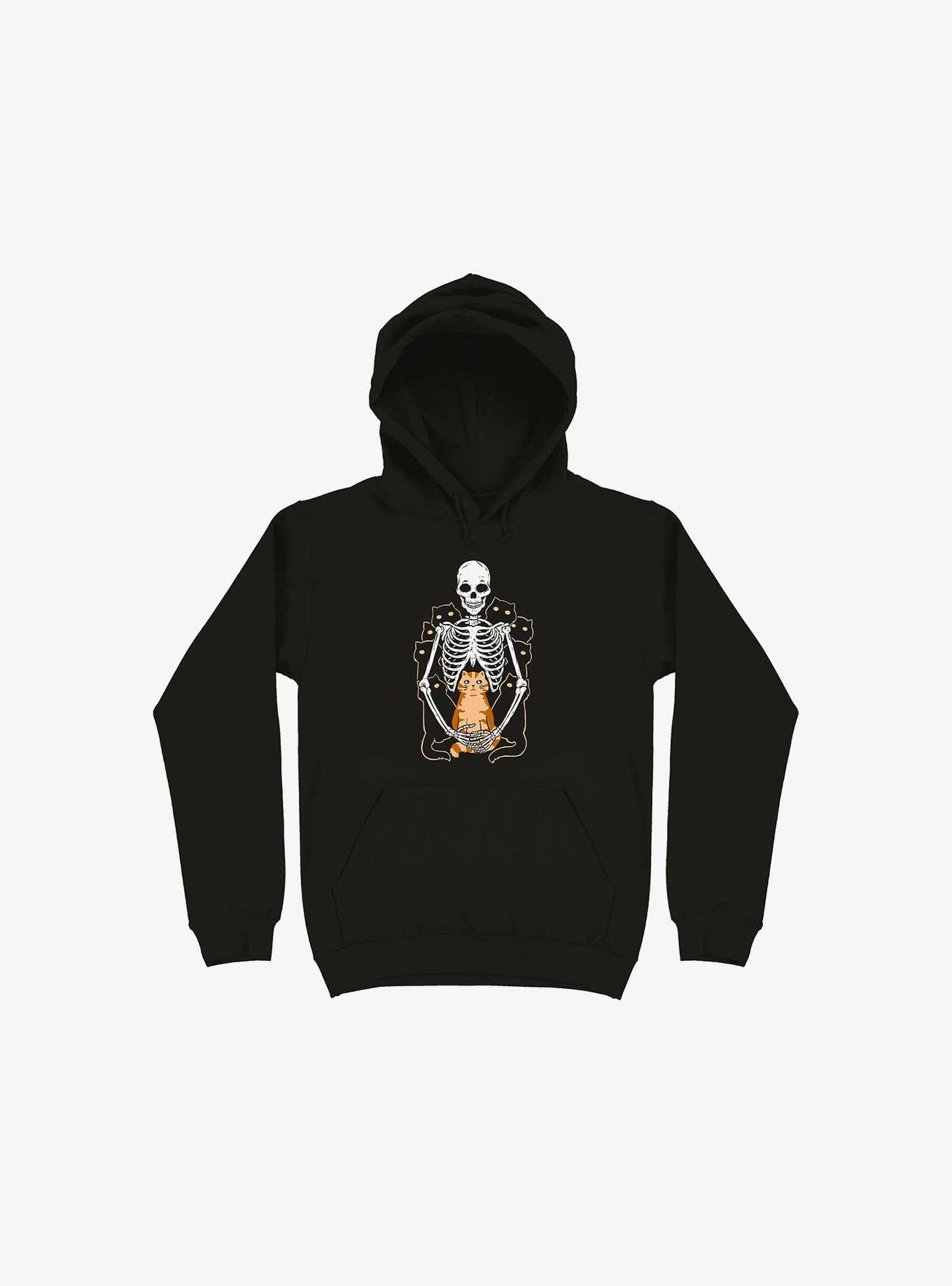 I Wish I Was My Cat Skeleton Black Hoodie, , hi-res