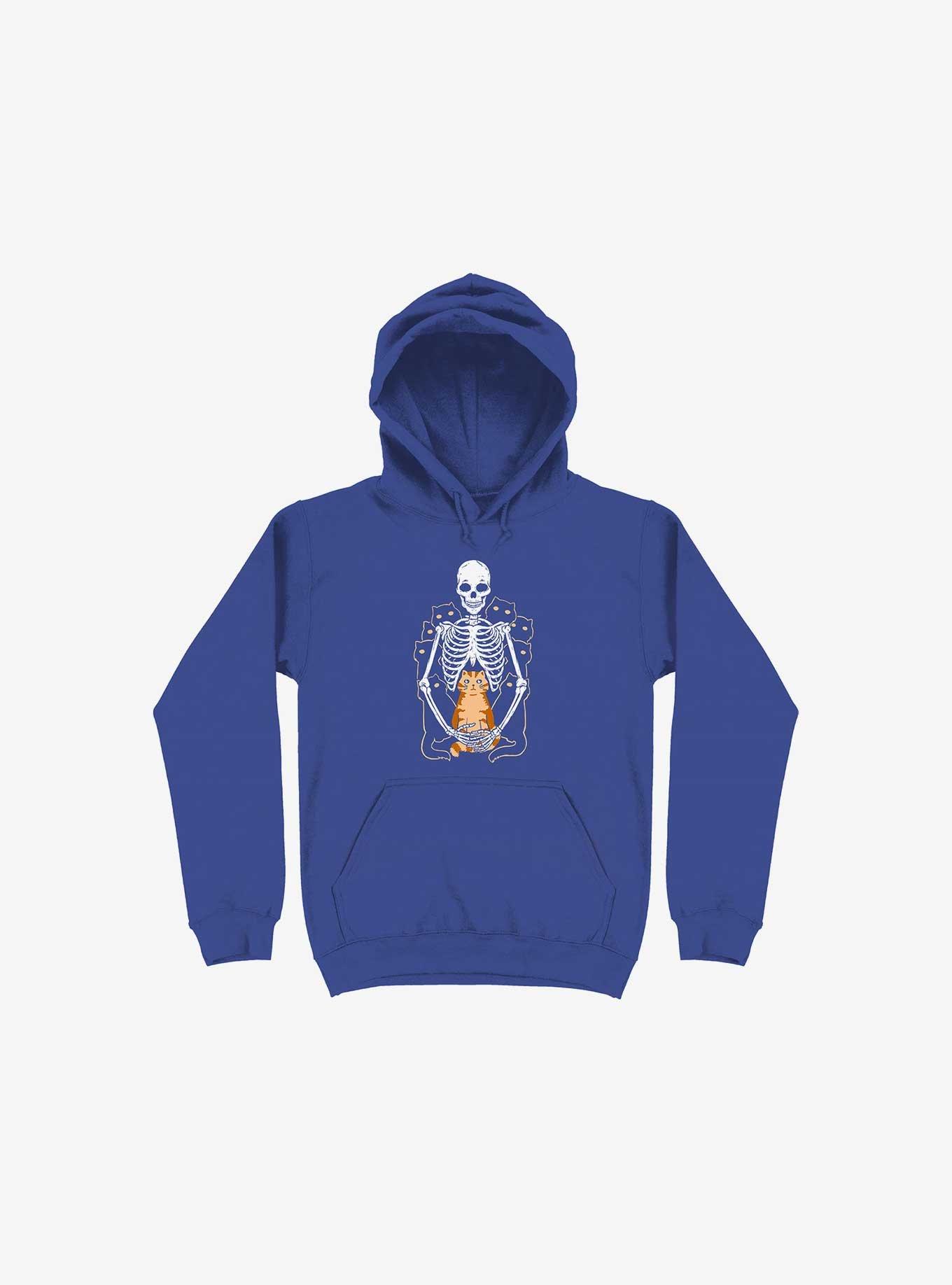 I Wish I Was My Cat Skeleton Royal Blue Hoodie, , hi-res