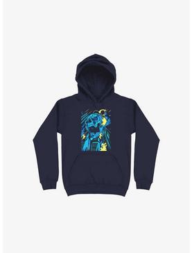 Invasion Of The Giant Techno Skulls Navy Blue Hoodie, , hi-res