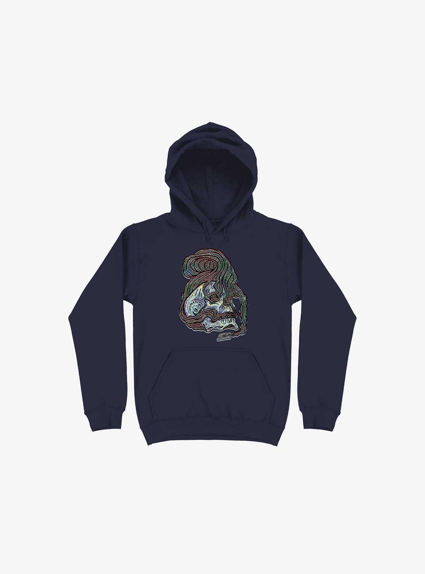Love Bone Navy Blue Hoodie, NAVY, hi-res