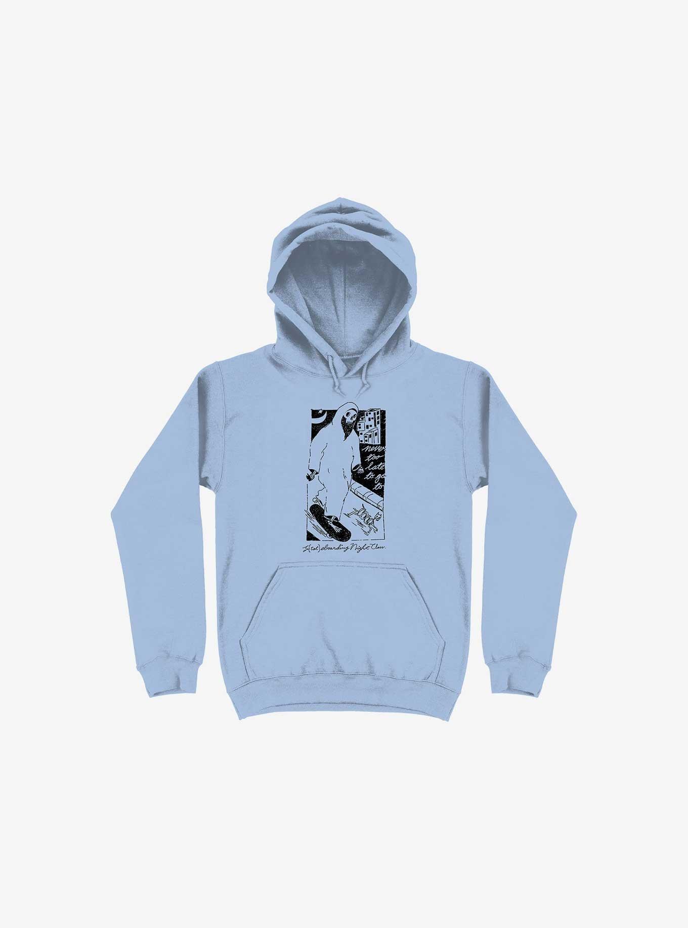 Nightclashh Skateboard Light Blue Hoodie, , hi-res