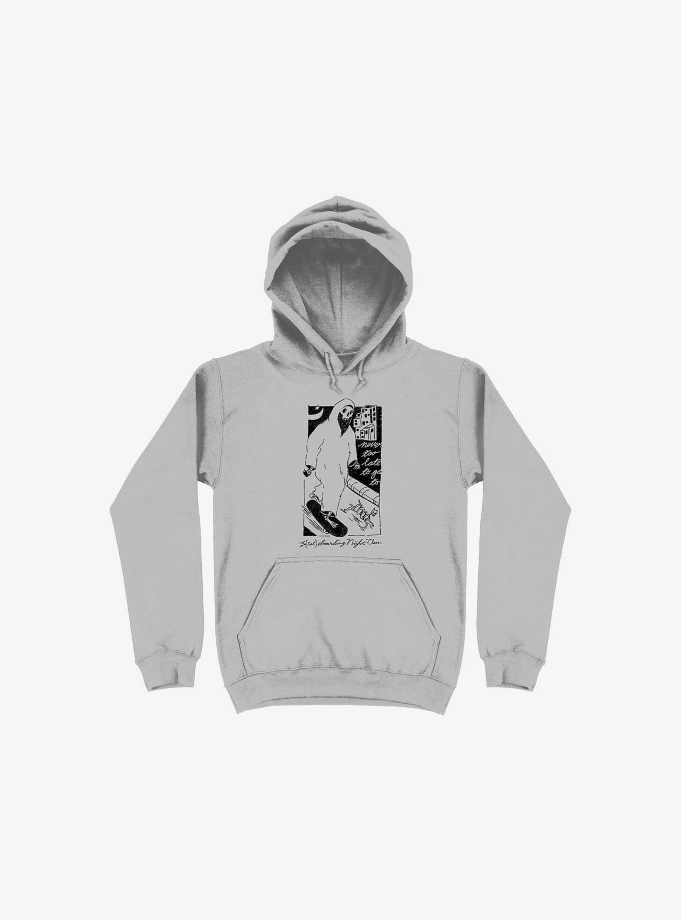 Nightclashh Skateboard Silver Hoodie, , hi-res
