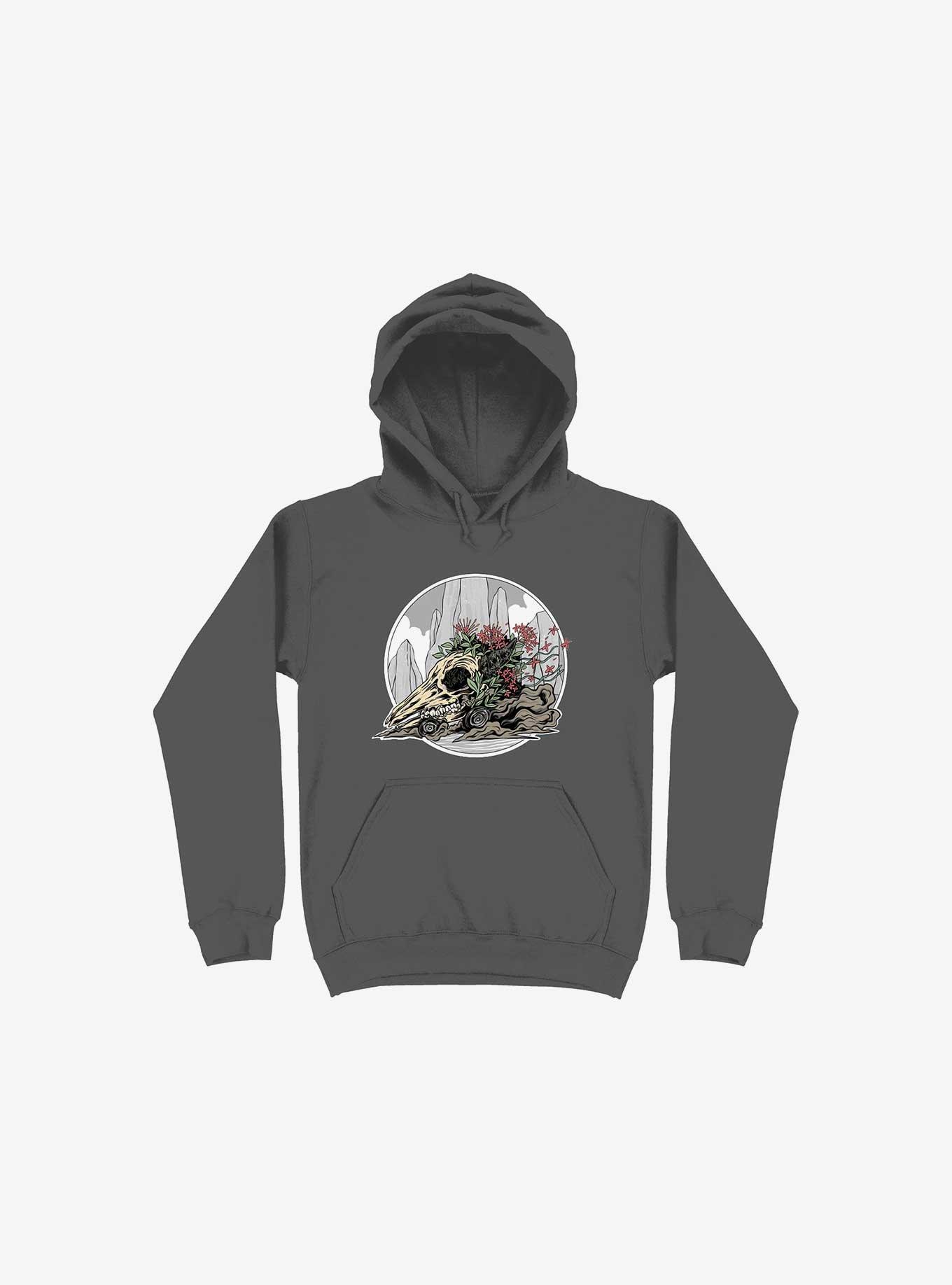 Race The Time Skull Asphalt Grey Hoodie, ASPHALT, hi-res