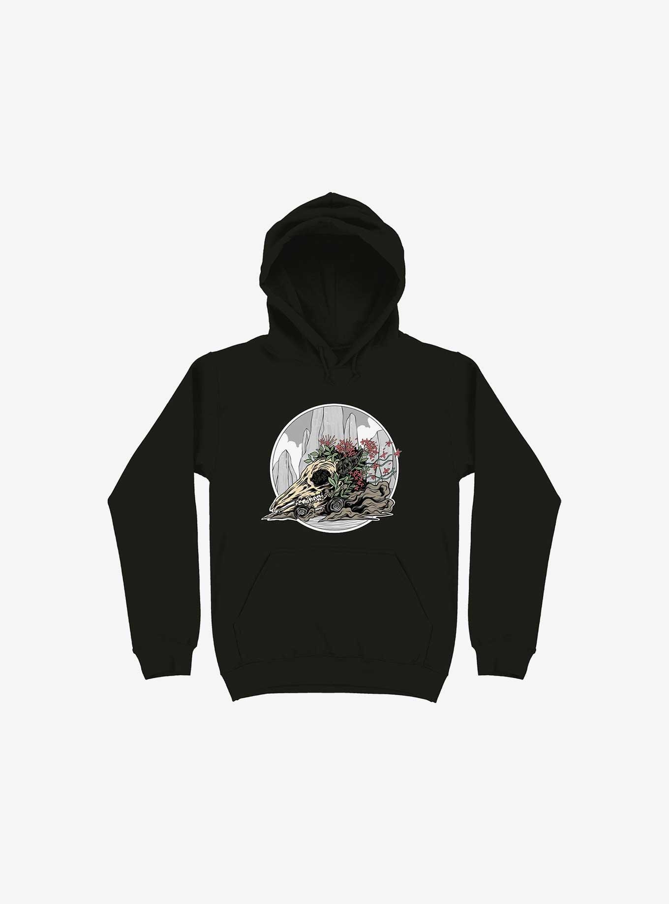Race The Time Skull Black Hoodie, , hi-res