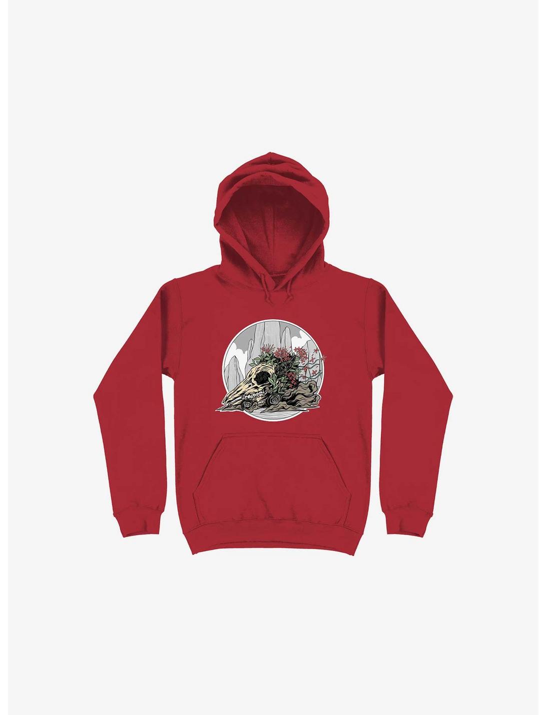 Race The Time Skull Red Hoodie, RED, hi-res