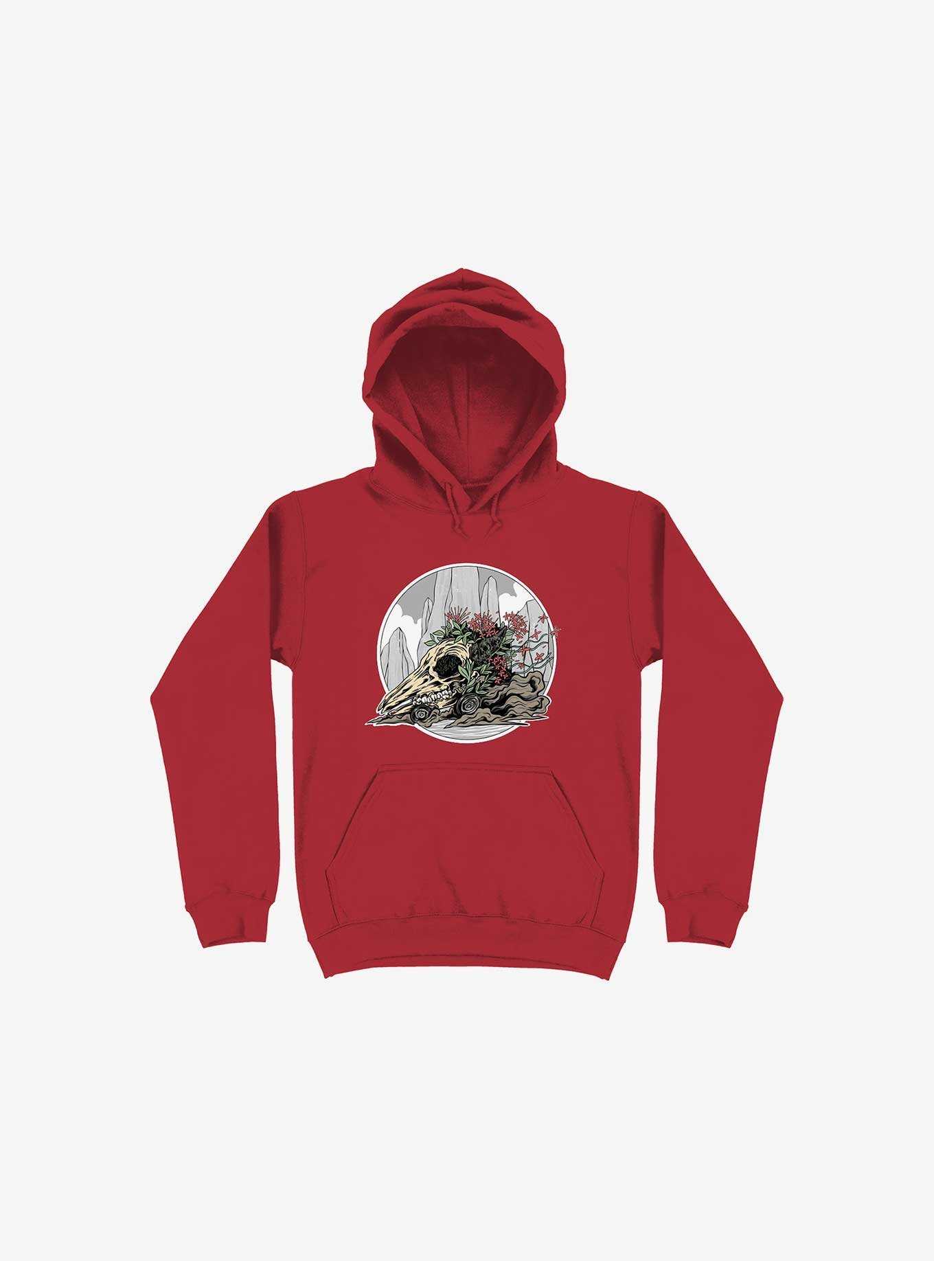 Race The Time Skull Red Hoodie, , hi-res