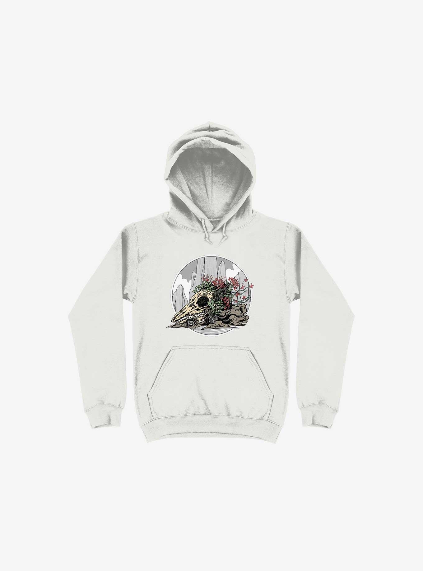 Race The Time Skull White Hoodie