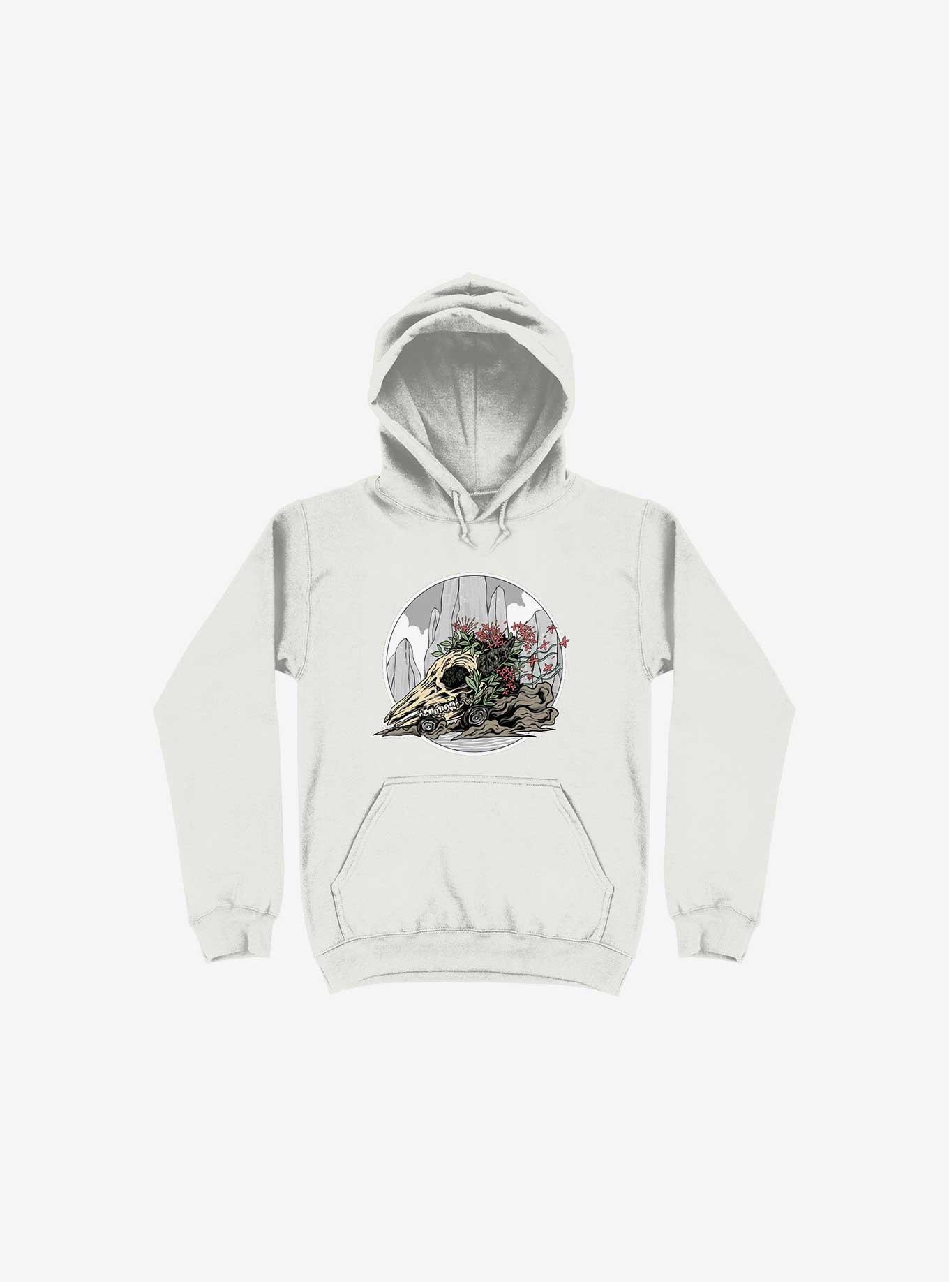 Race The Time Skull White Hoodie, WHITE, hi-res