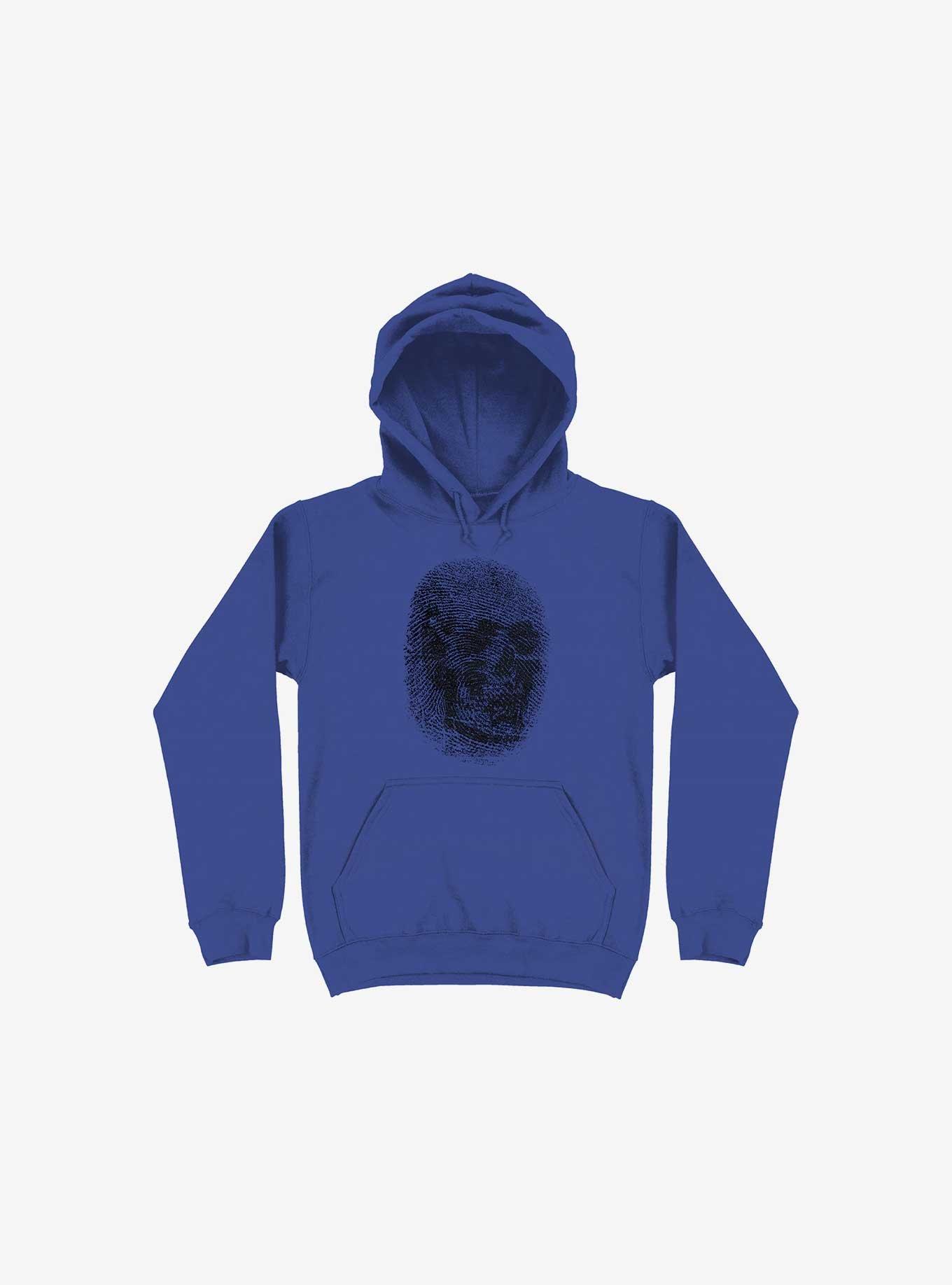 Unique And Equal Skull Fingerprint Royal Blue Hoodie, ROYAL, hi-res