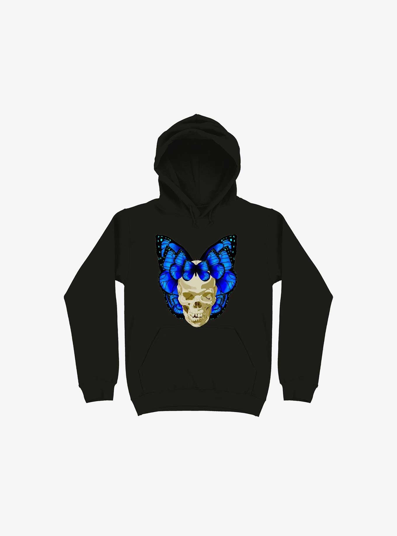 Wings Of Death Butterfly Skull Black Hoodie, BLACK, hi-res