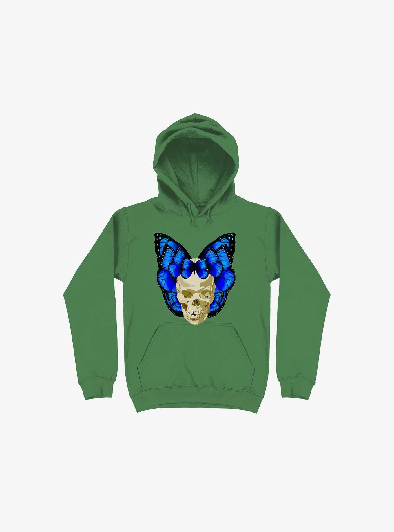 Wings Of Death Butterfly Skull Kelly Green Hoodie, KELLY GREEN, hi-res