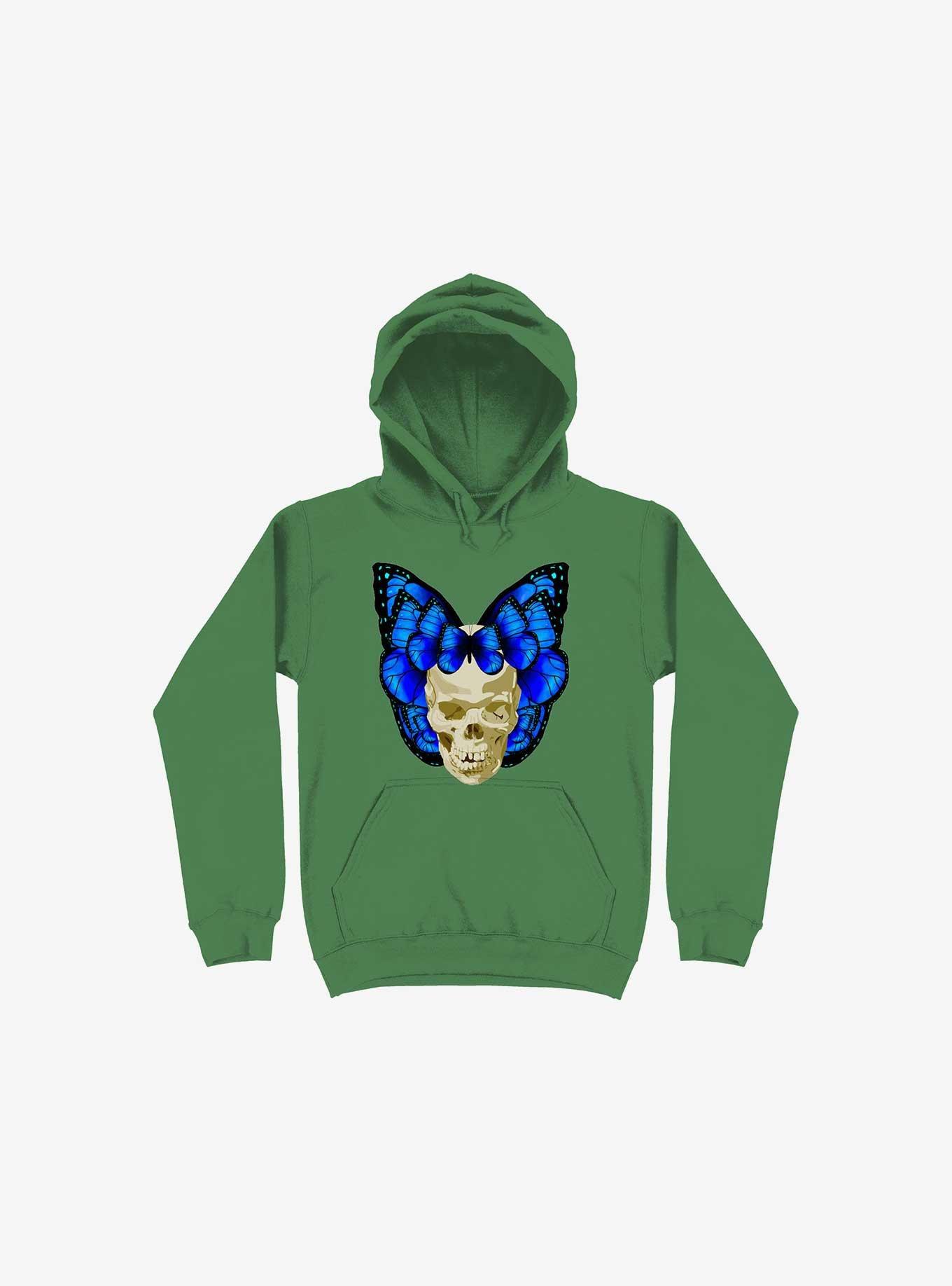 Wings Of Death Butterfly Skull Kelly Green Hoodie, , hi-res