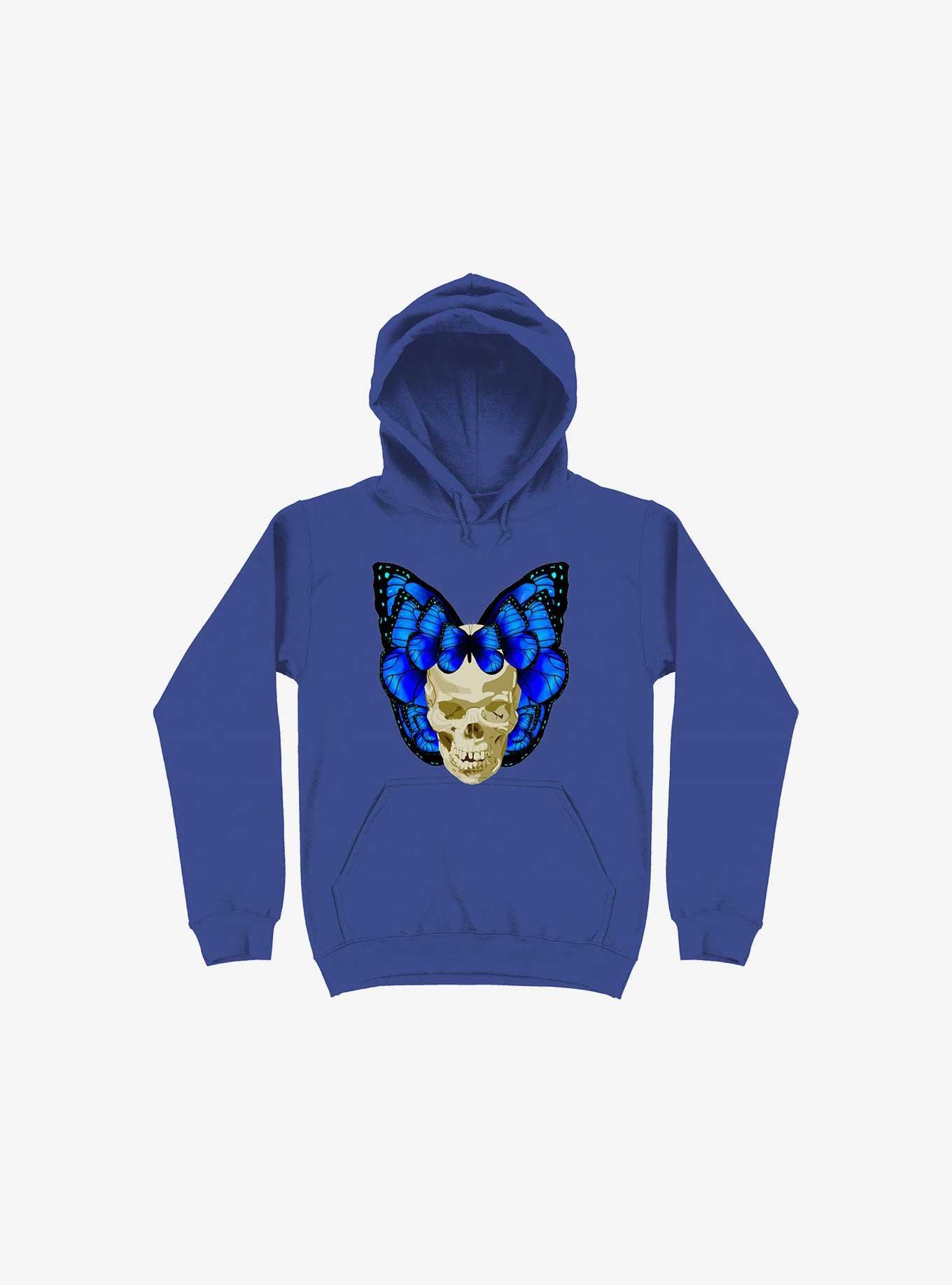 Wings Of Death Butterfly Skull Royal Blue Hoodie, , hi-res