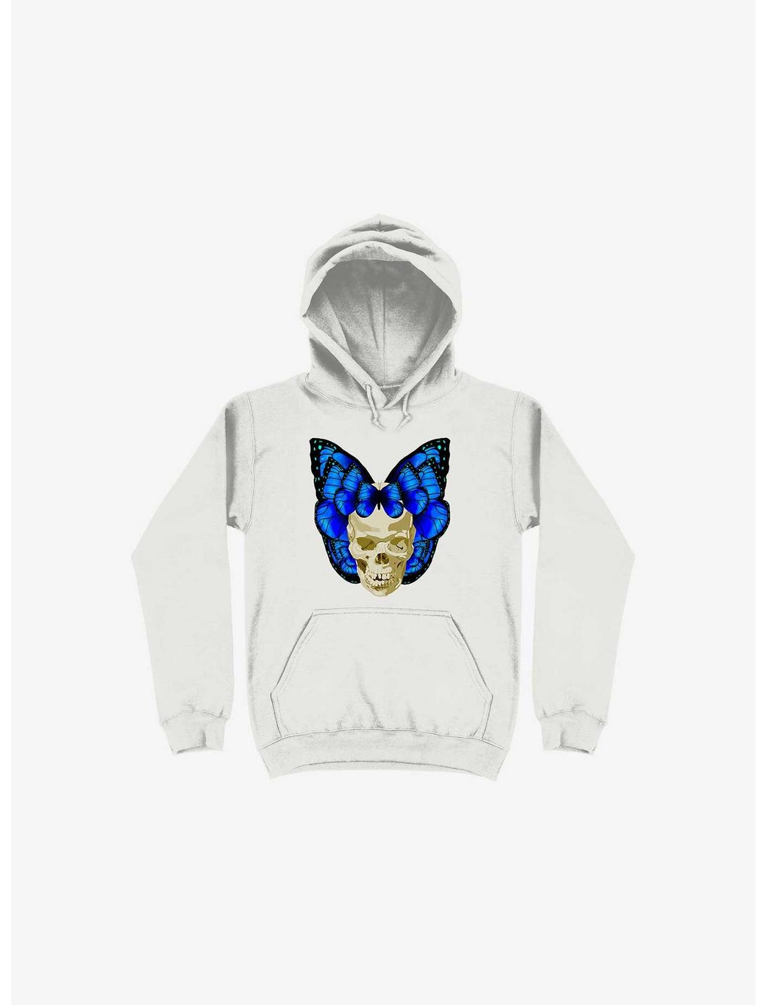 Wings Of Death Butterfly Skull White Hoodie, WHITE, hi-res