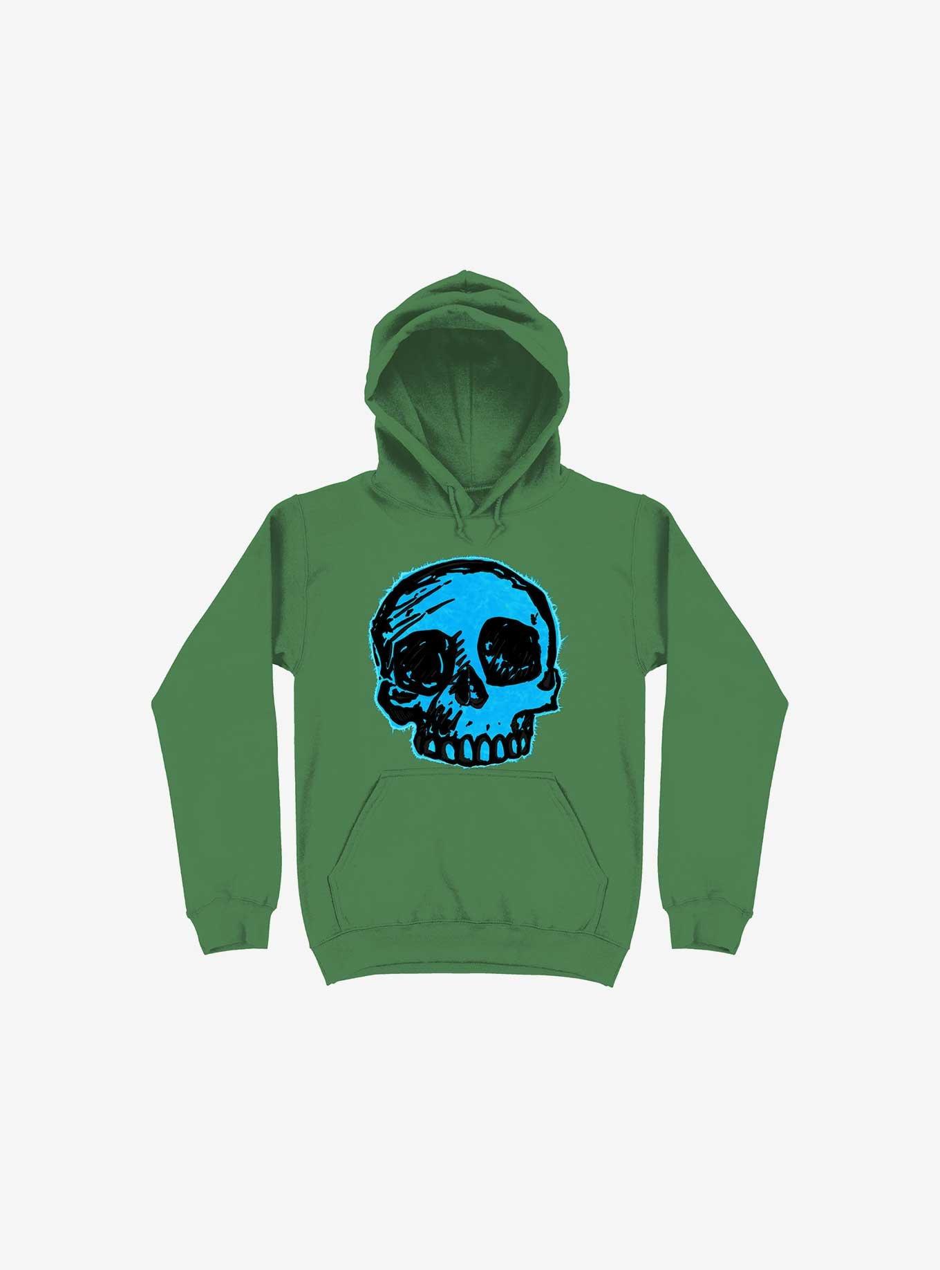 Blue Skull Kelly Green Hoodie