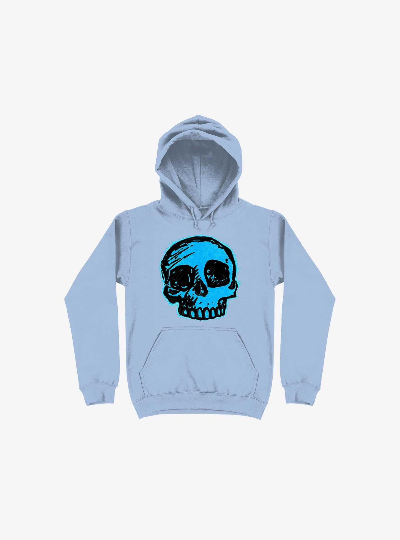 Blue Skull Light Blue Hoodie, LIGHT BLUE, hi-res