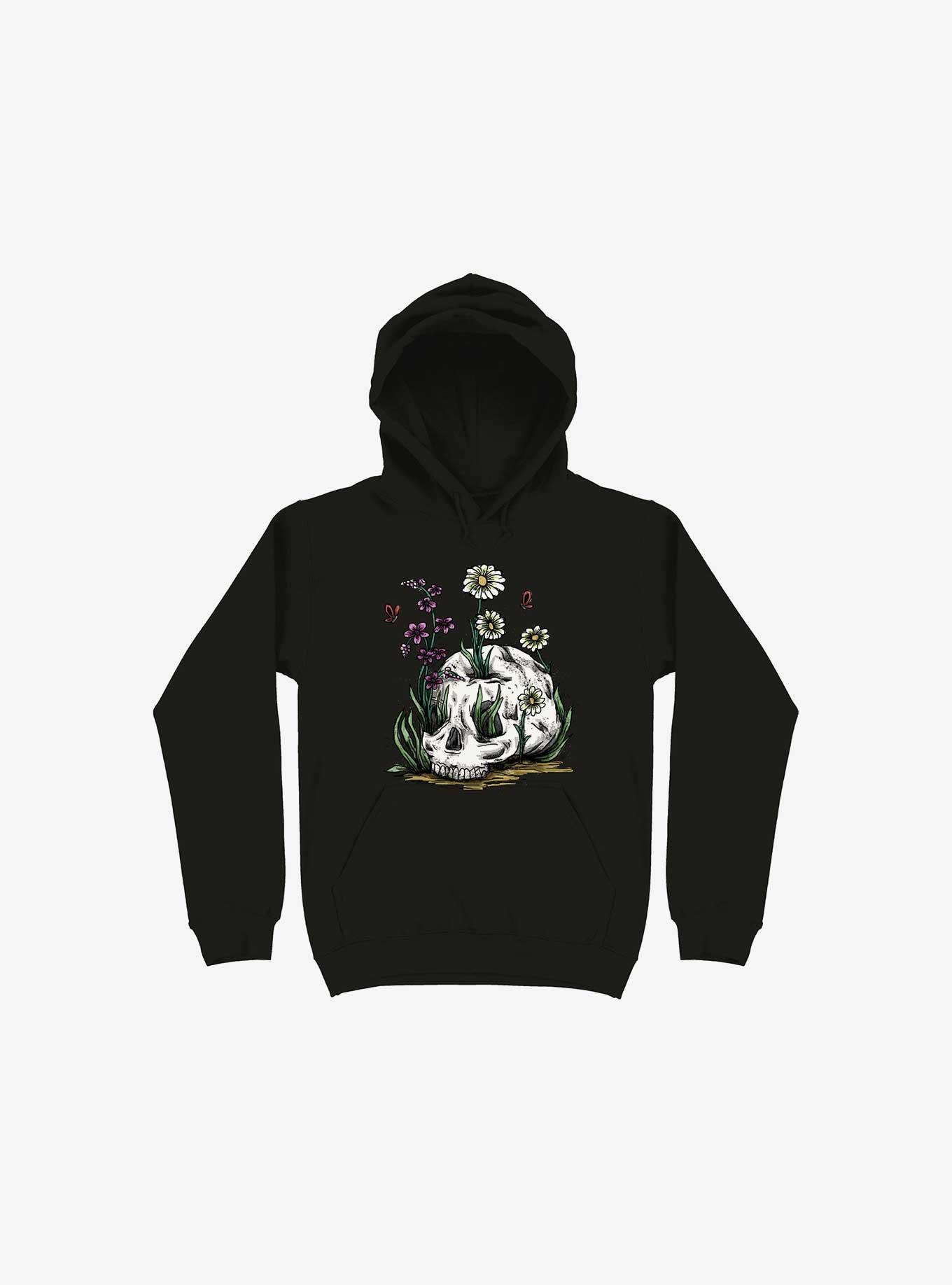 Growth Skull Black Hoodie, BLACK, hi-res