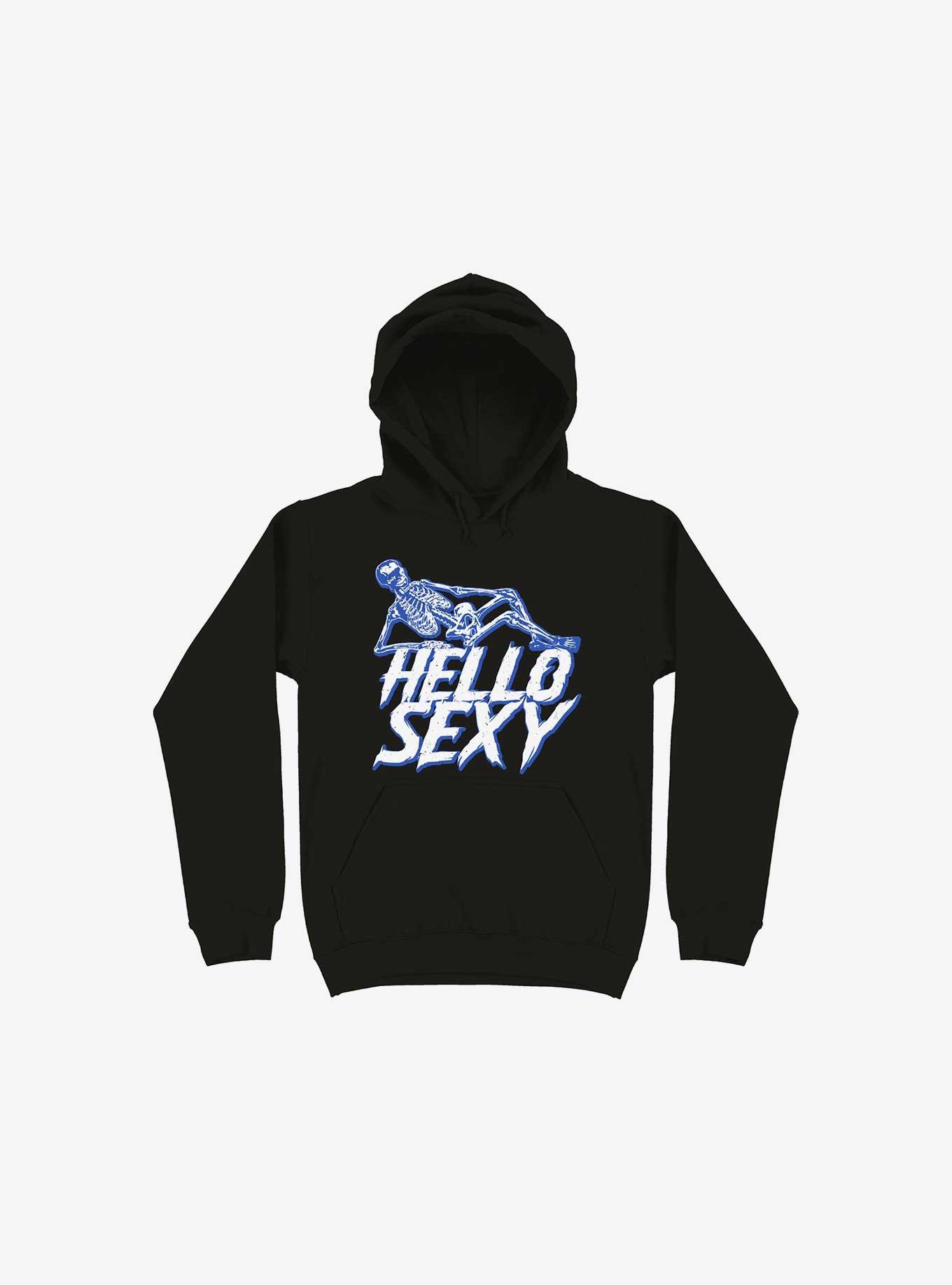 Hello Sexy Skeleton Black Hoodie, BLACK, hi-res