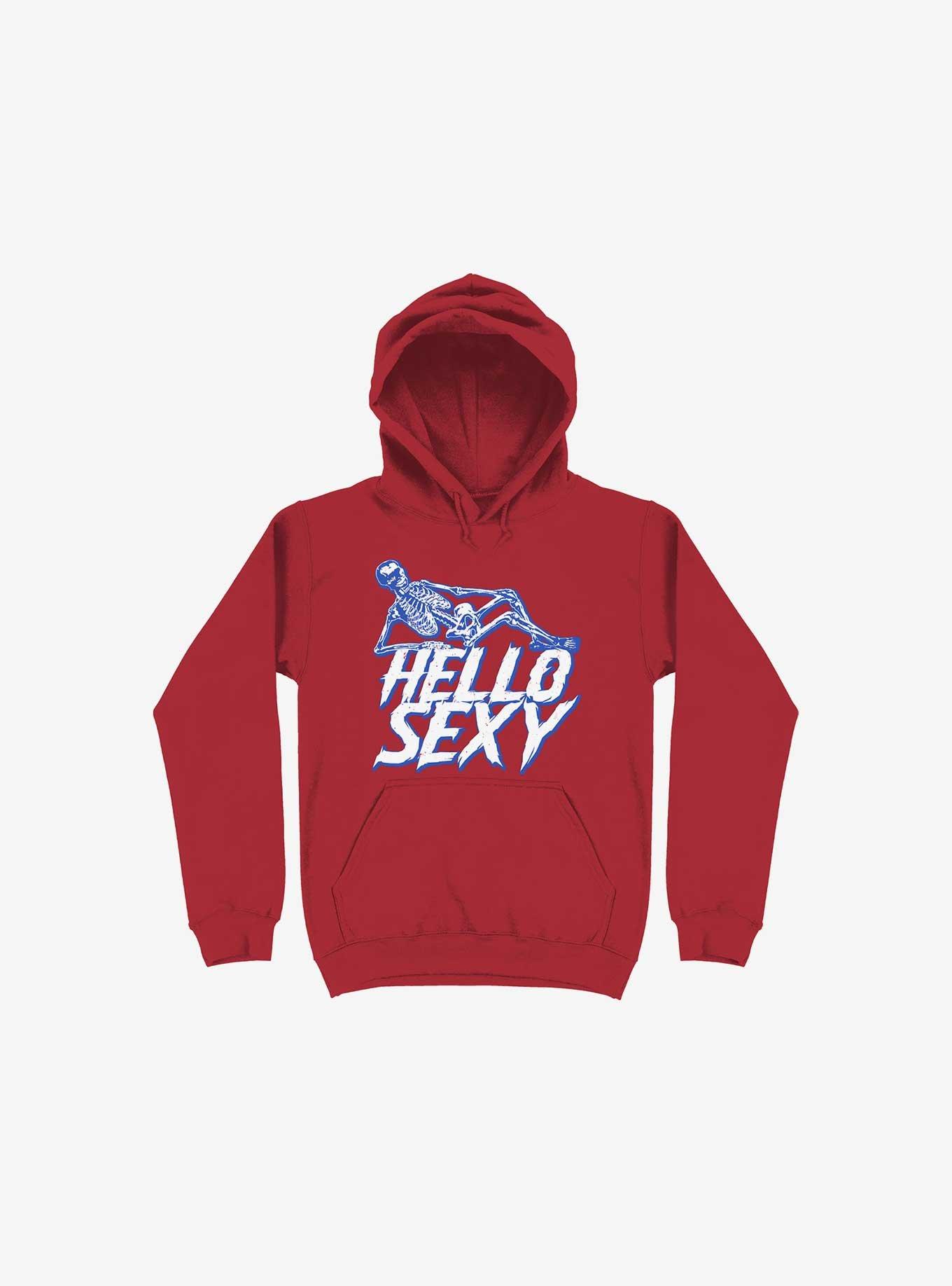 Hello Sexy Skeleton Red Hoodie, RED, hi-res