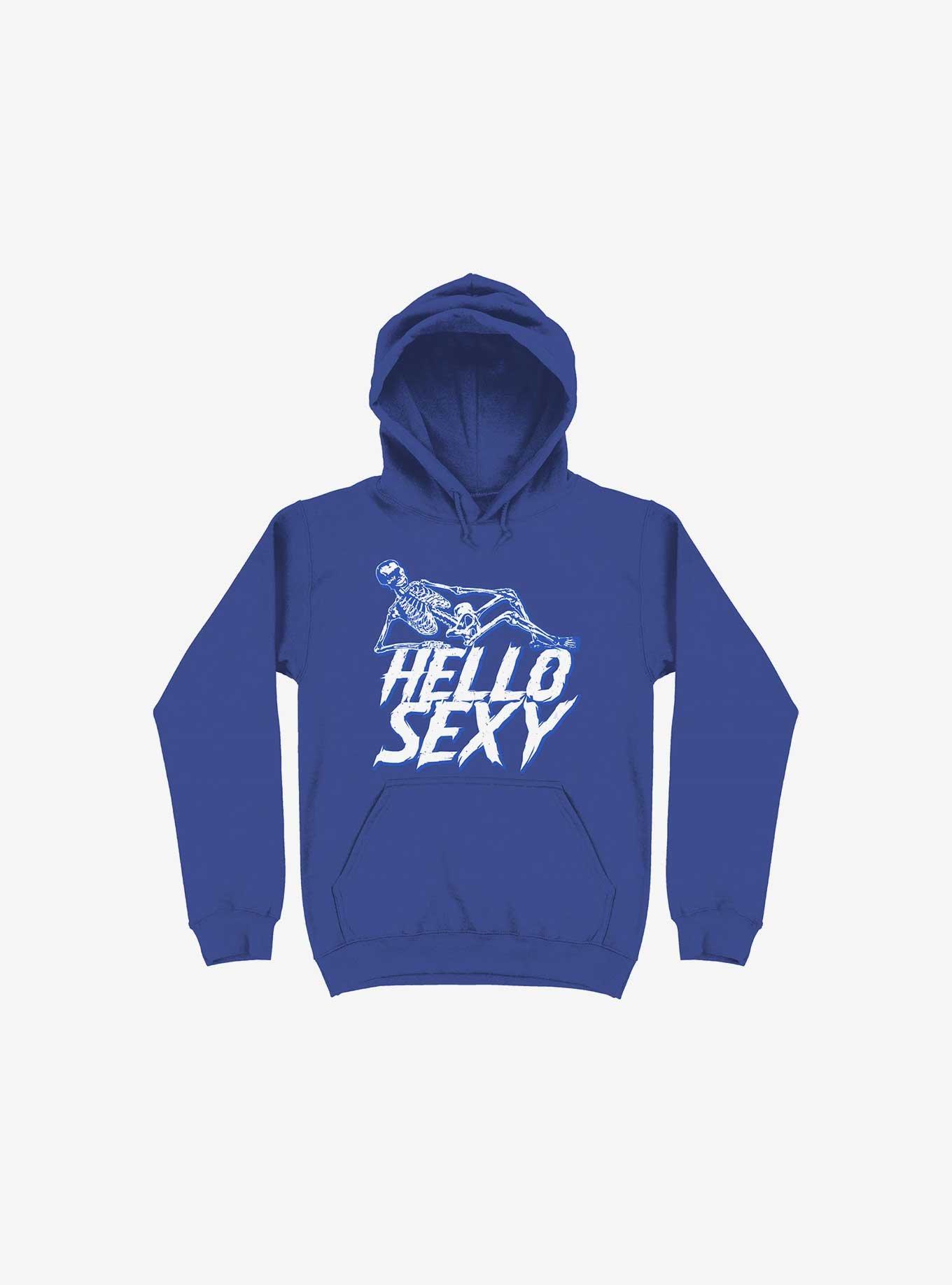 Hello Sexy Skeleton Royal Blue Hoodie, , hi-res