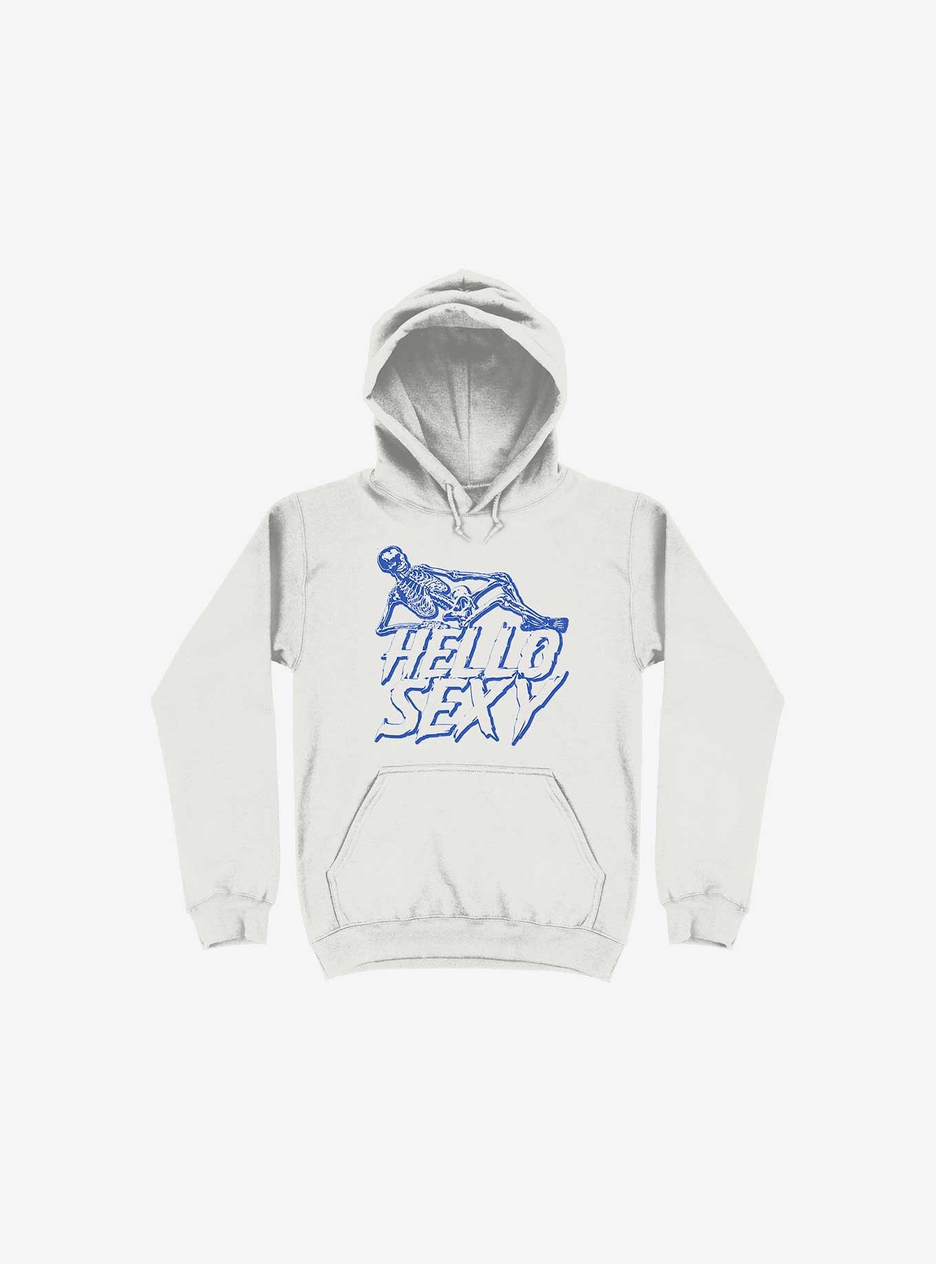 Hello Sexy Skeleton White Hoodie, WHITE, hi-res