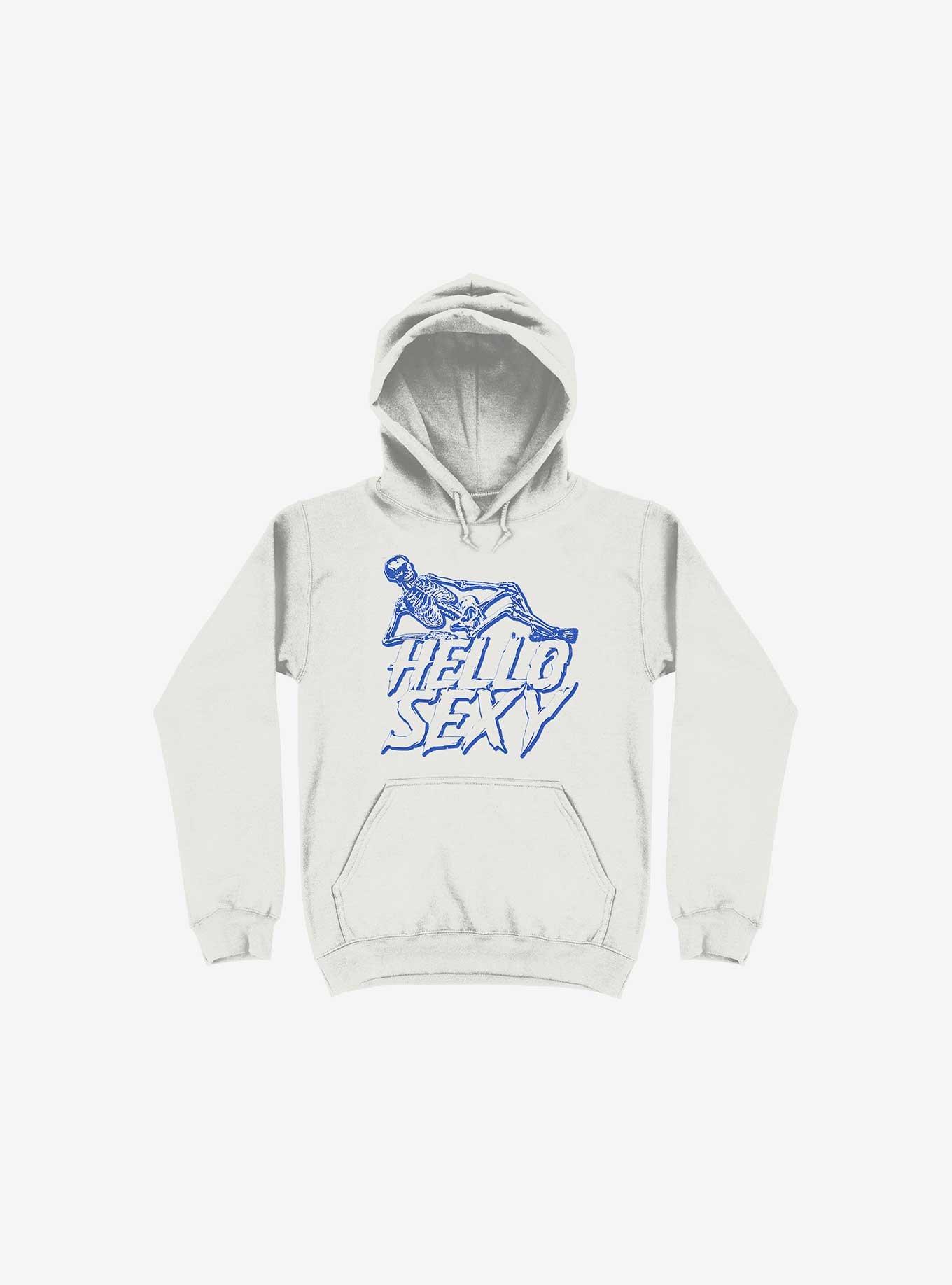 Hello Sexy Skeleton White Hoodie, , hi-res