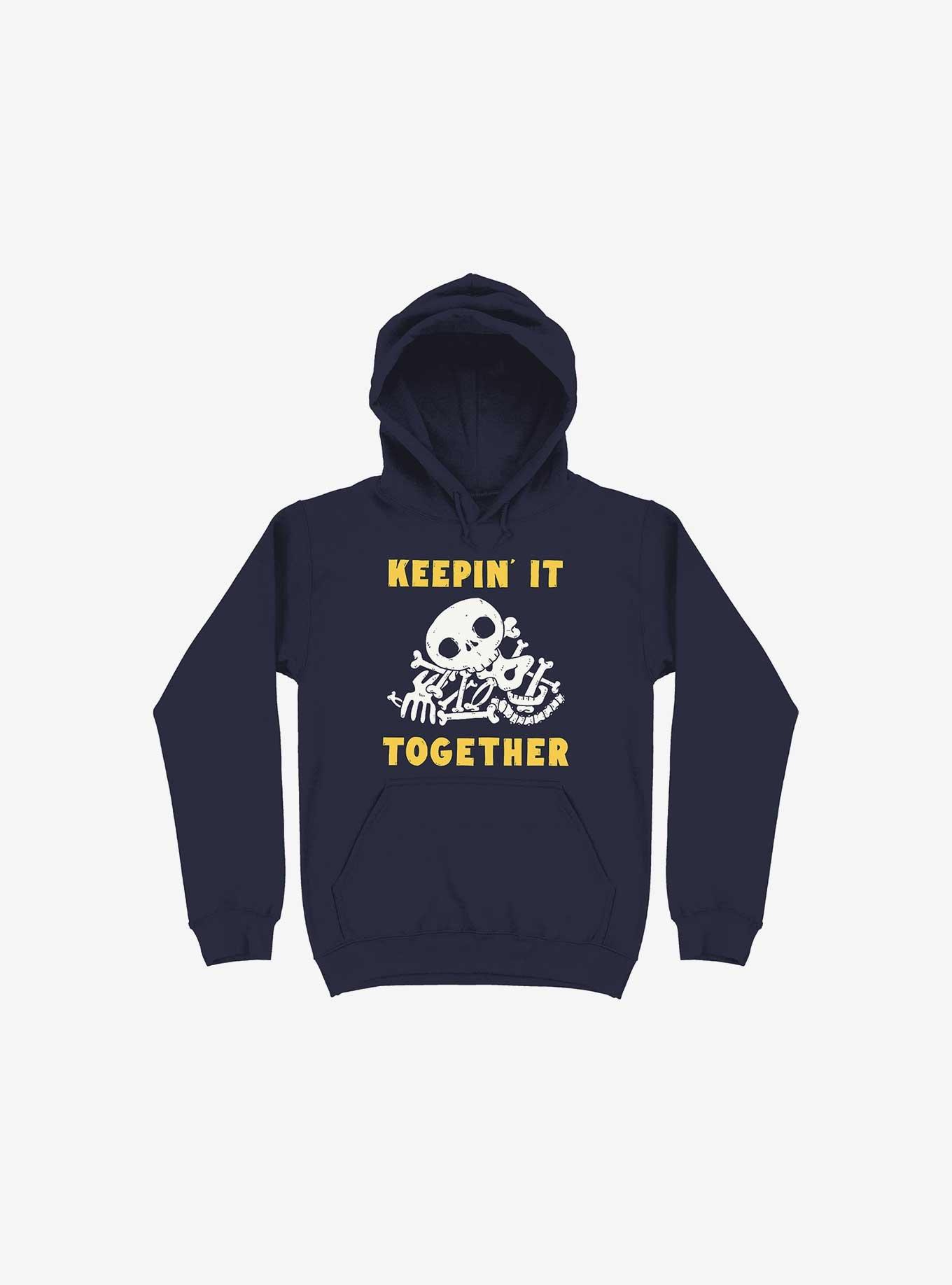 Keepin It Together Bones Navy Blue Hoodie, , hi-res