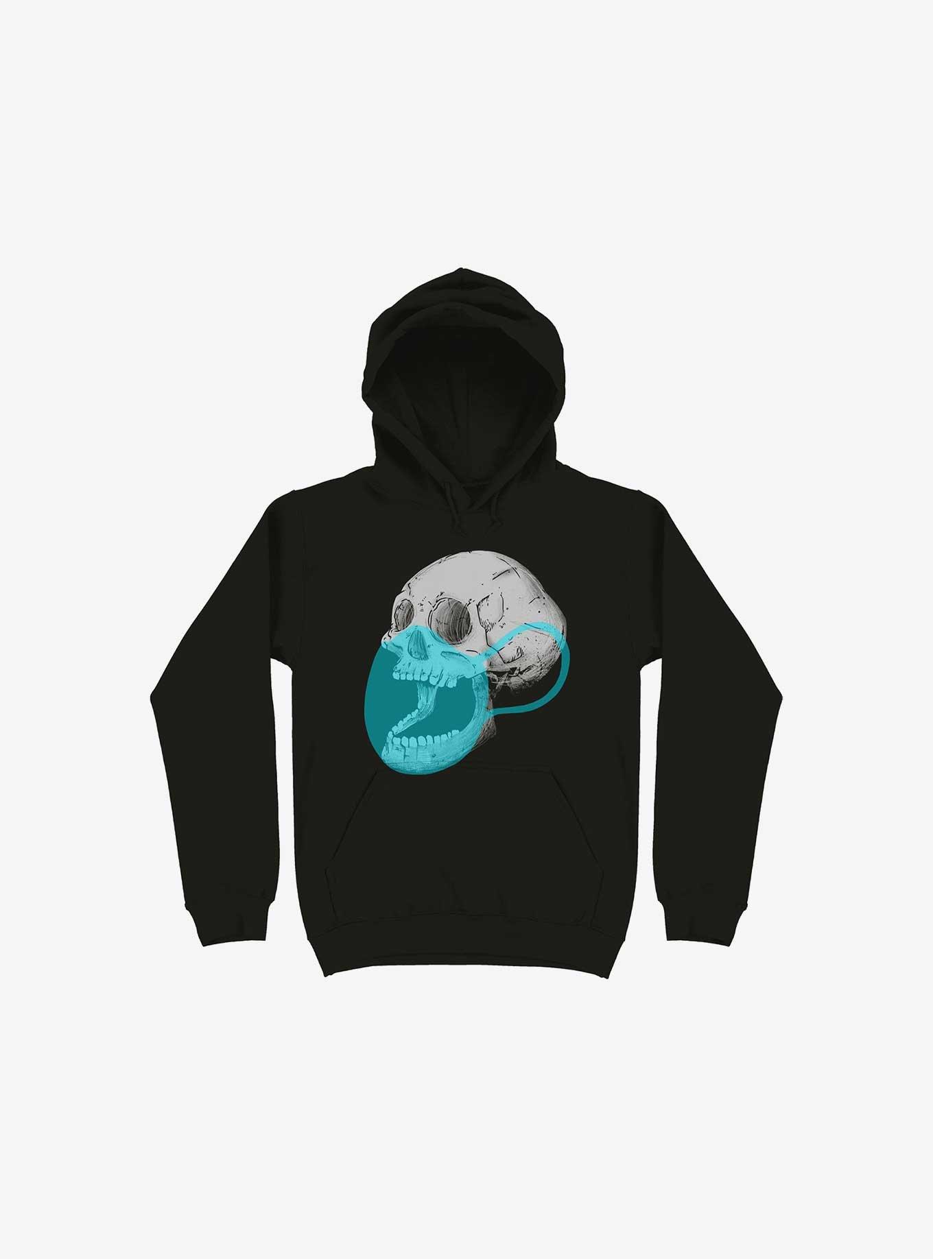 Mask On Skull Black Hoodie, , hi-res