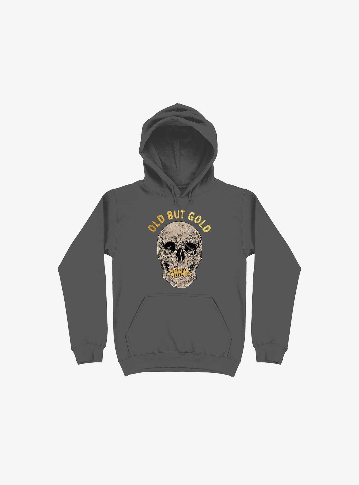 Old But Gold Skull Asphalt Grey Hoodie, ASPHALT, hi-res