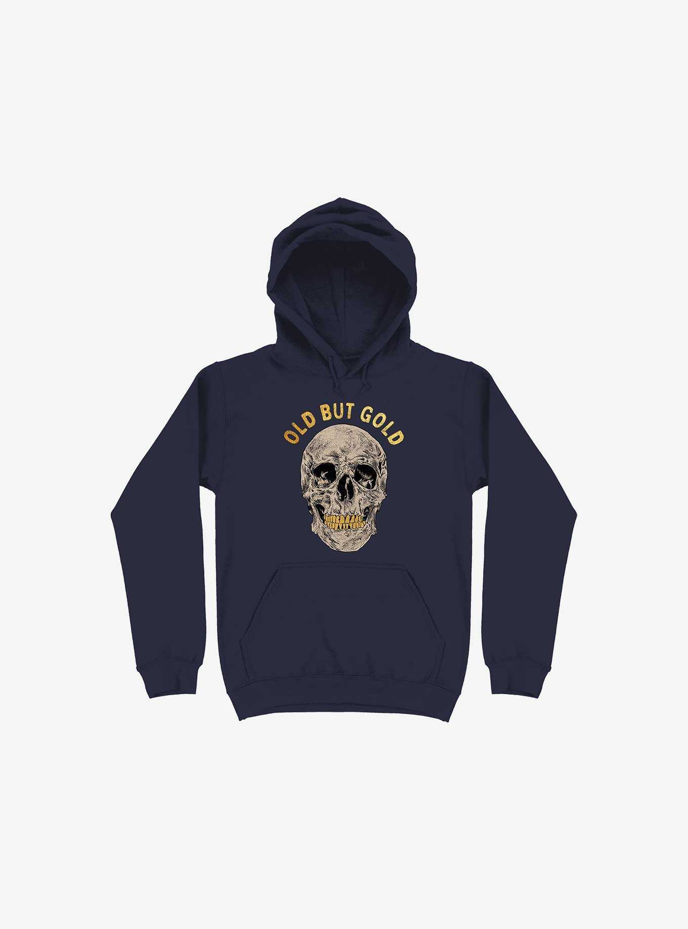 Old But Gold Skull Navy Blue Hoodie, , hi-res