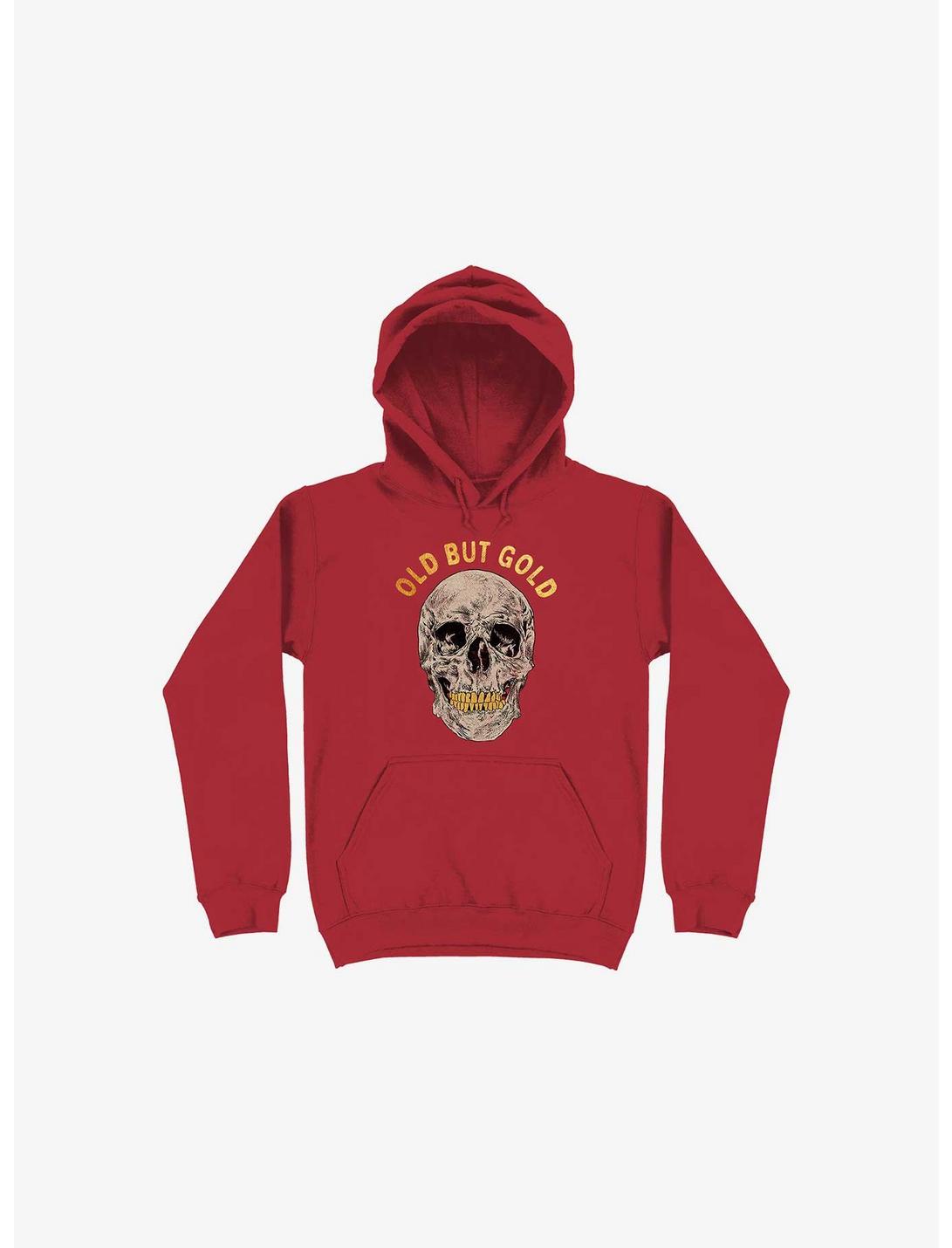 Old But Gold Skull Red Hoodie, RED, hi-res