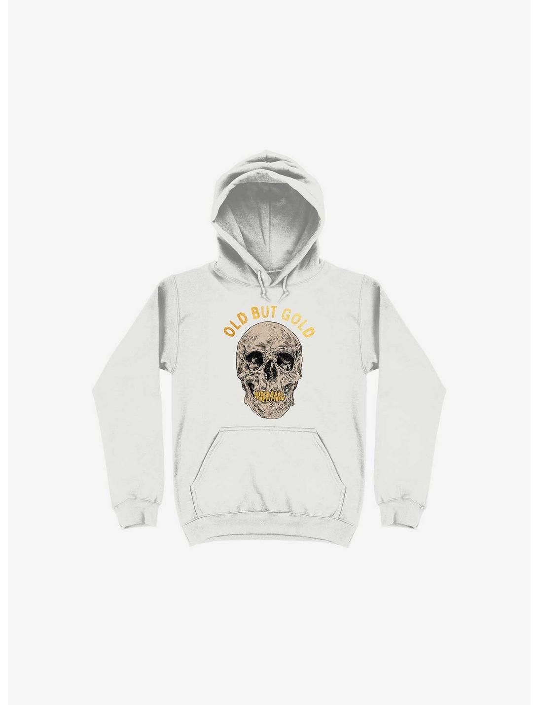 Old But Gold Skull White Hoodie, WHITE, hi-res