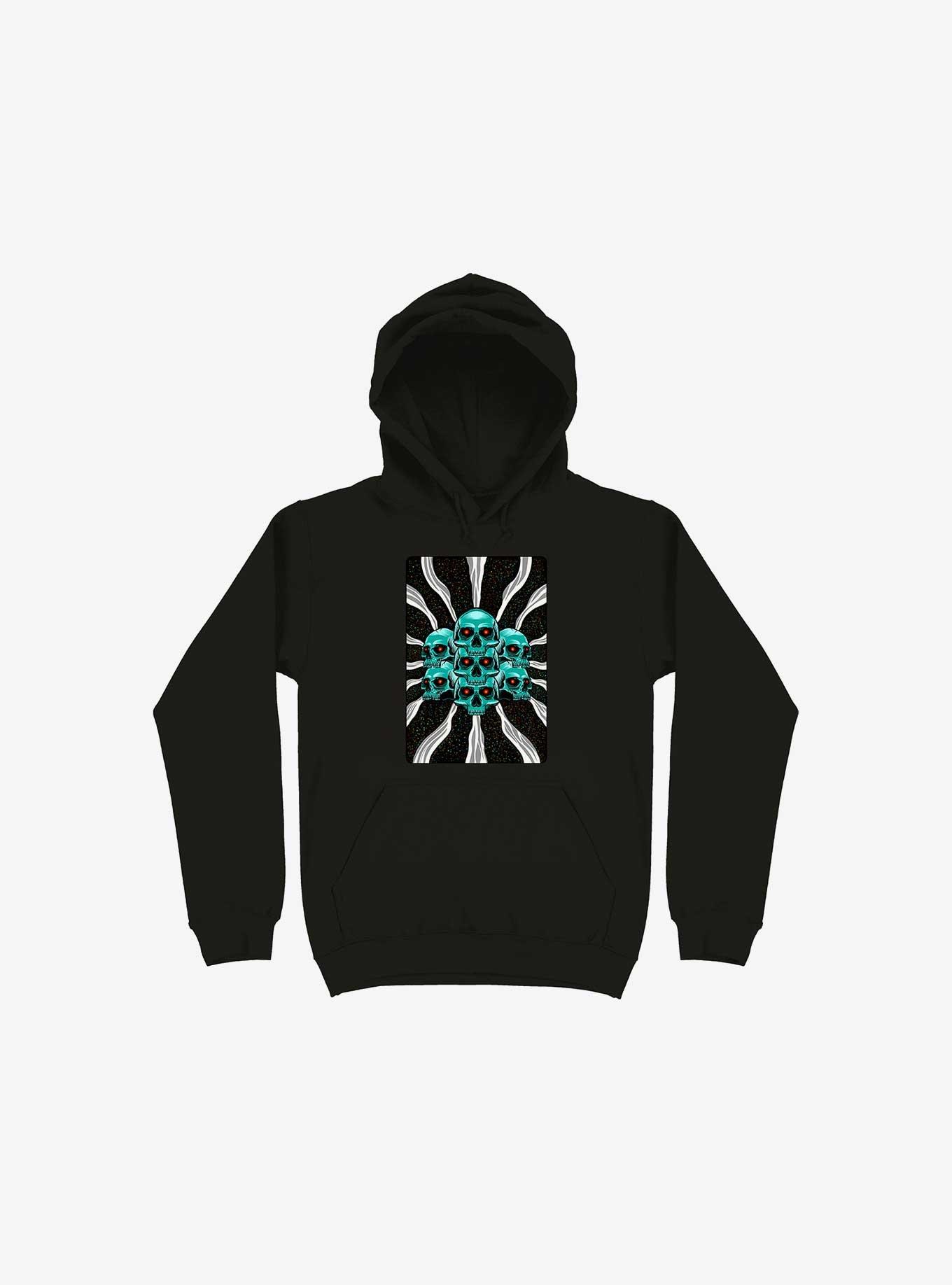 Pile Of Bones Skull Black Hoodie, , hi-res