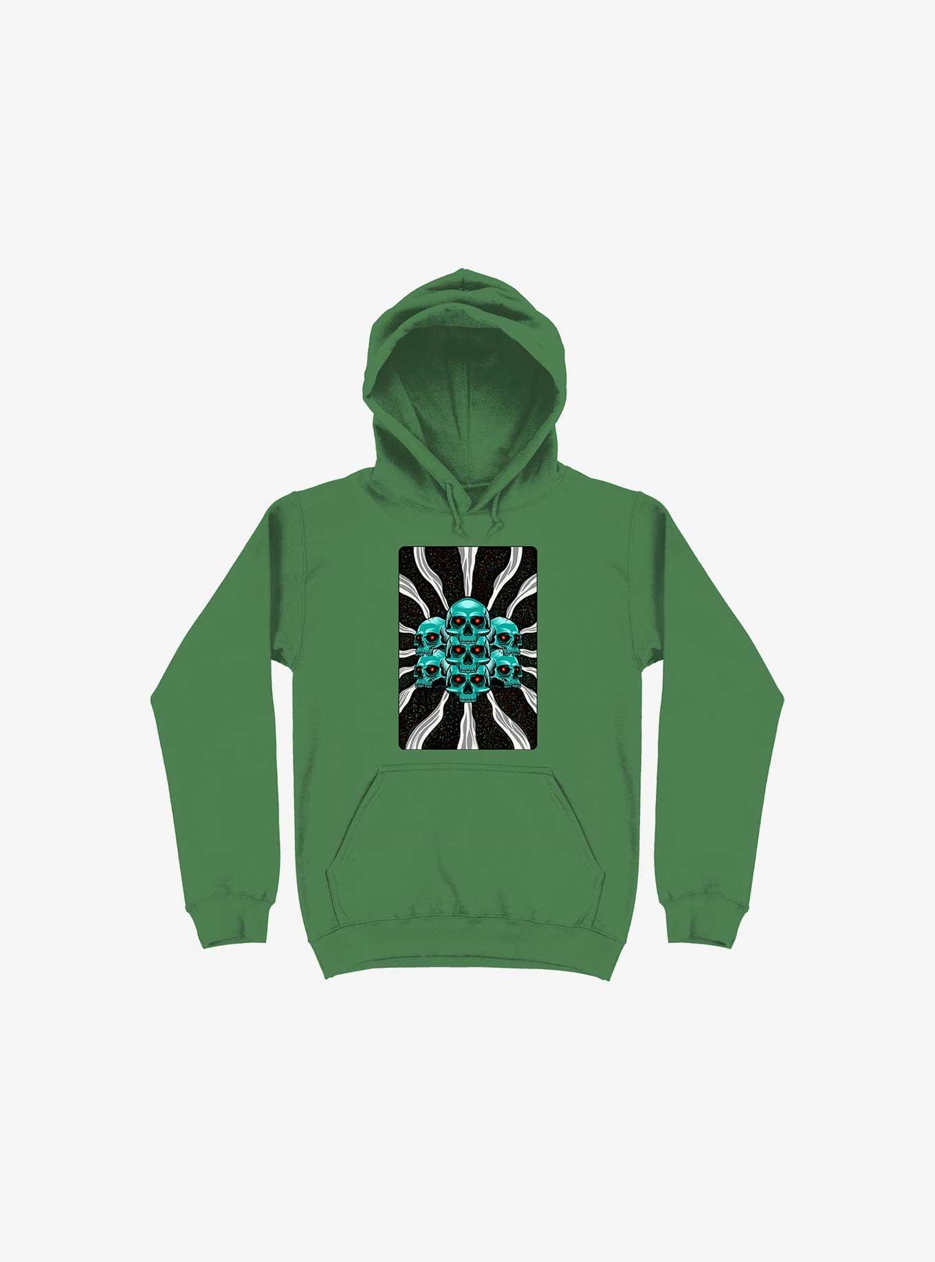 Pile Of Bones Skull Kelly Green Hoodie, , hi-res