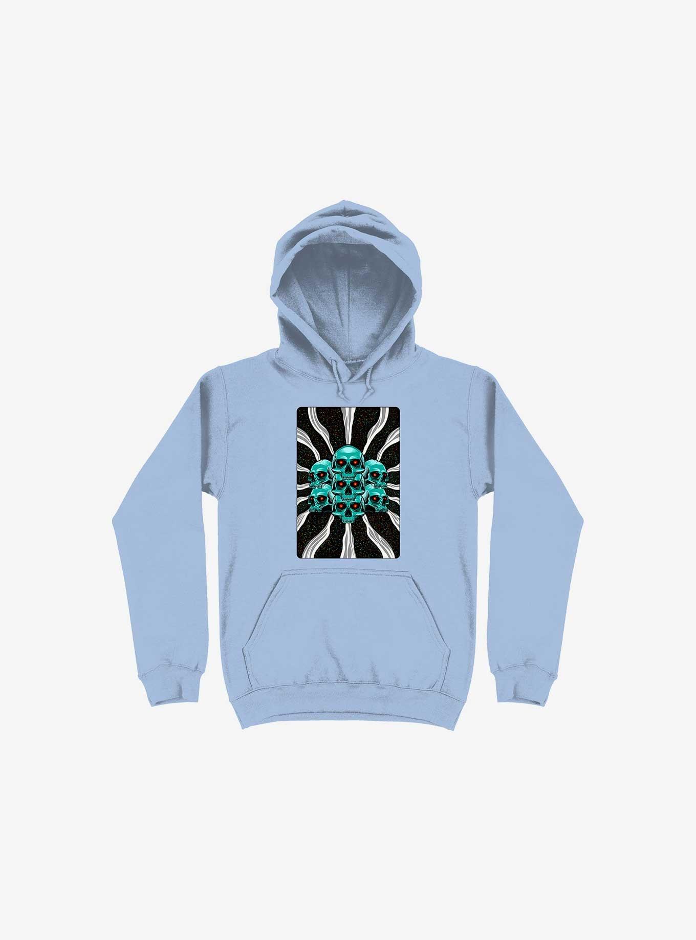 THRDLESS Pile Of Bones Skull Light Blue Hoodie
