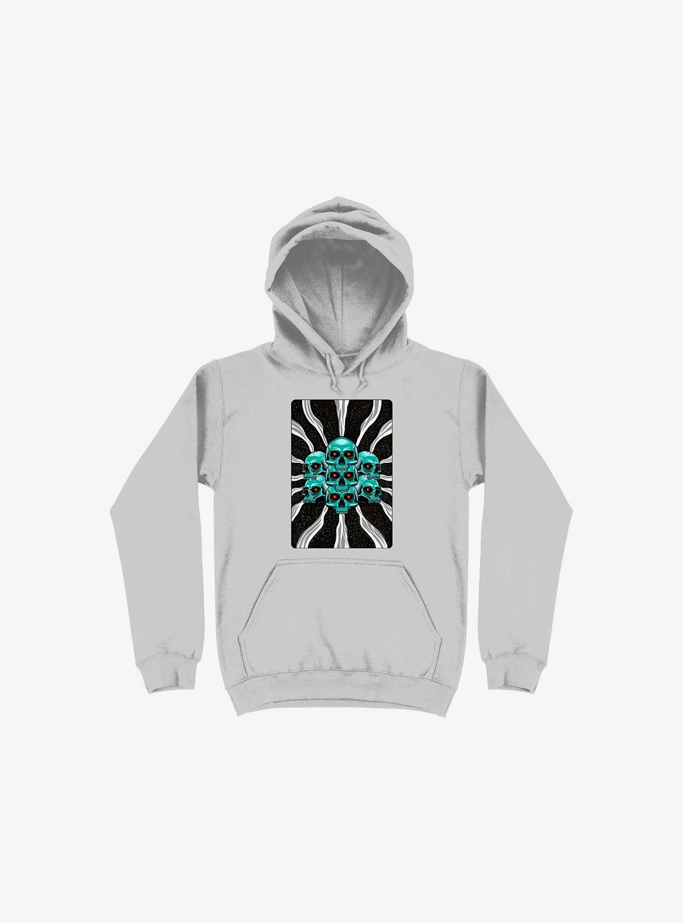 Pile Of Bones Skull Silver Hoodie, , hi-res