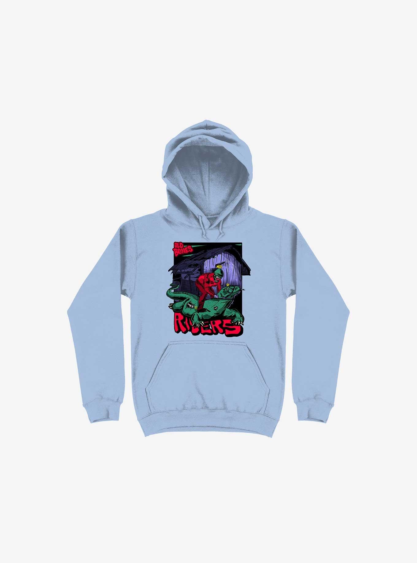 Light blue graphic discount hoodie