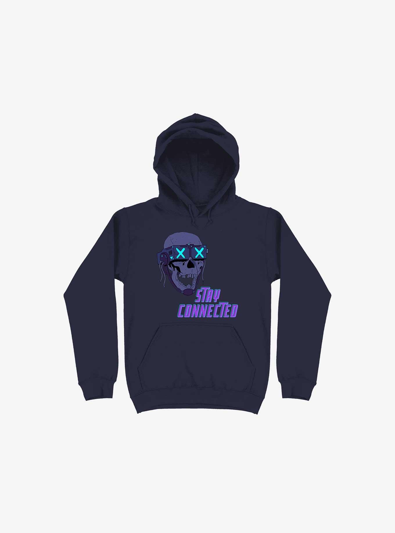 Stay_Connected 2.0 Navy Blue Hoodie, , hi-res