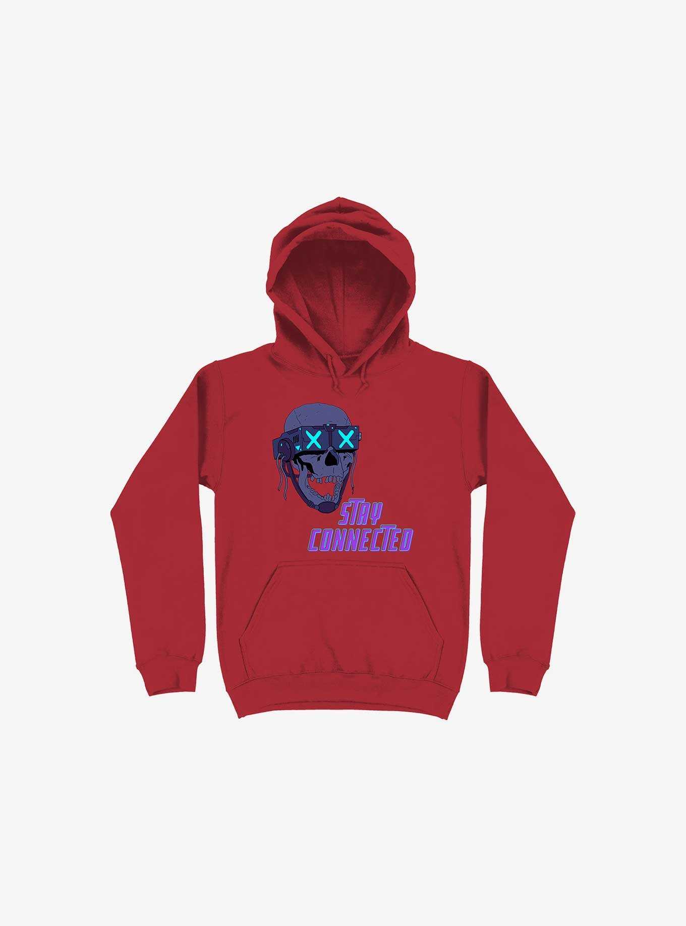 Stay_Connected 2.0 Red Hoodie, , hi-res