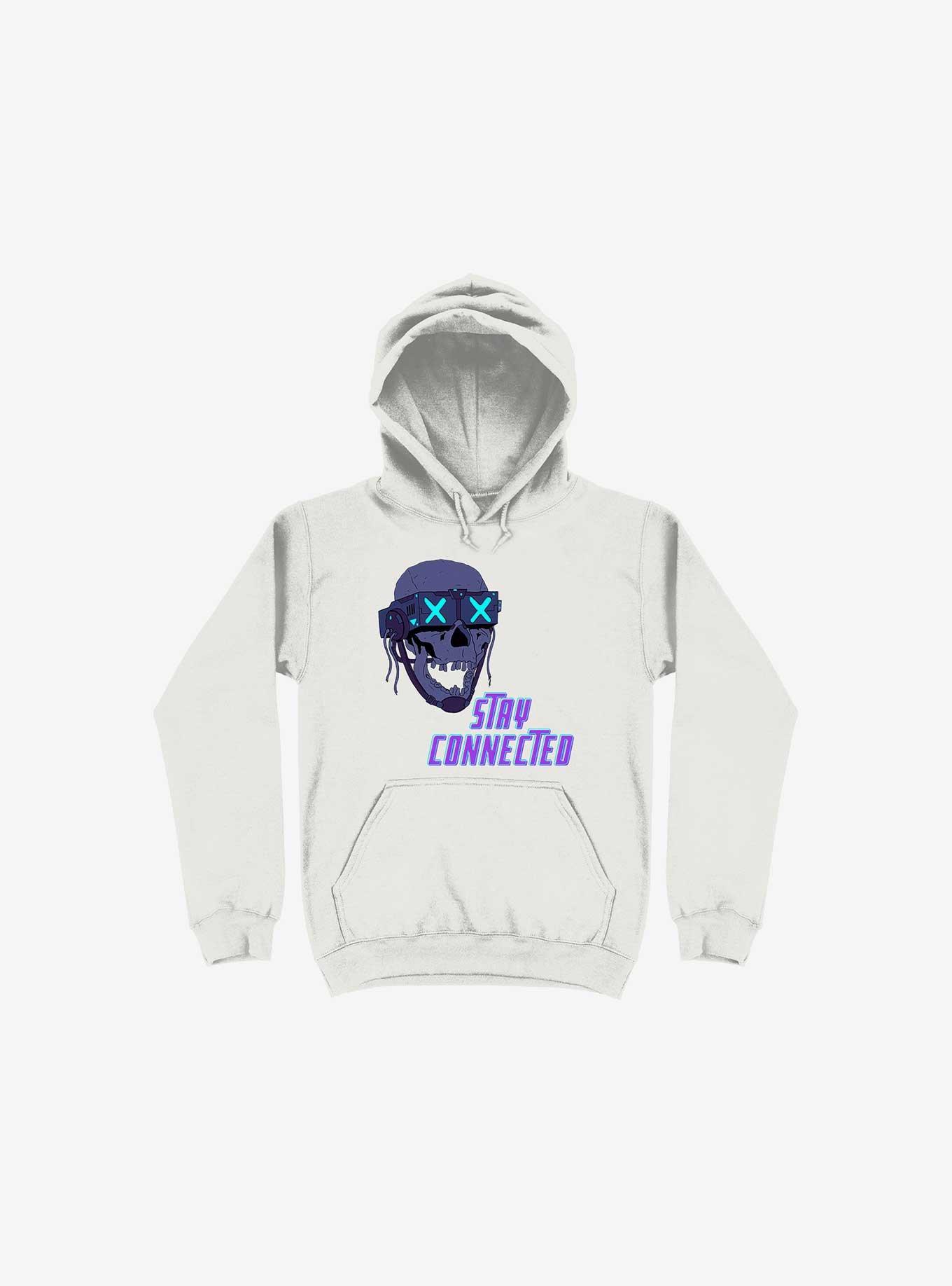 Stay_Connected 2.0 White Hoodie, , hi-res