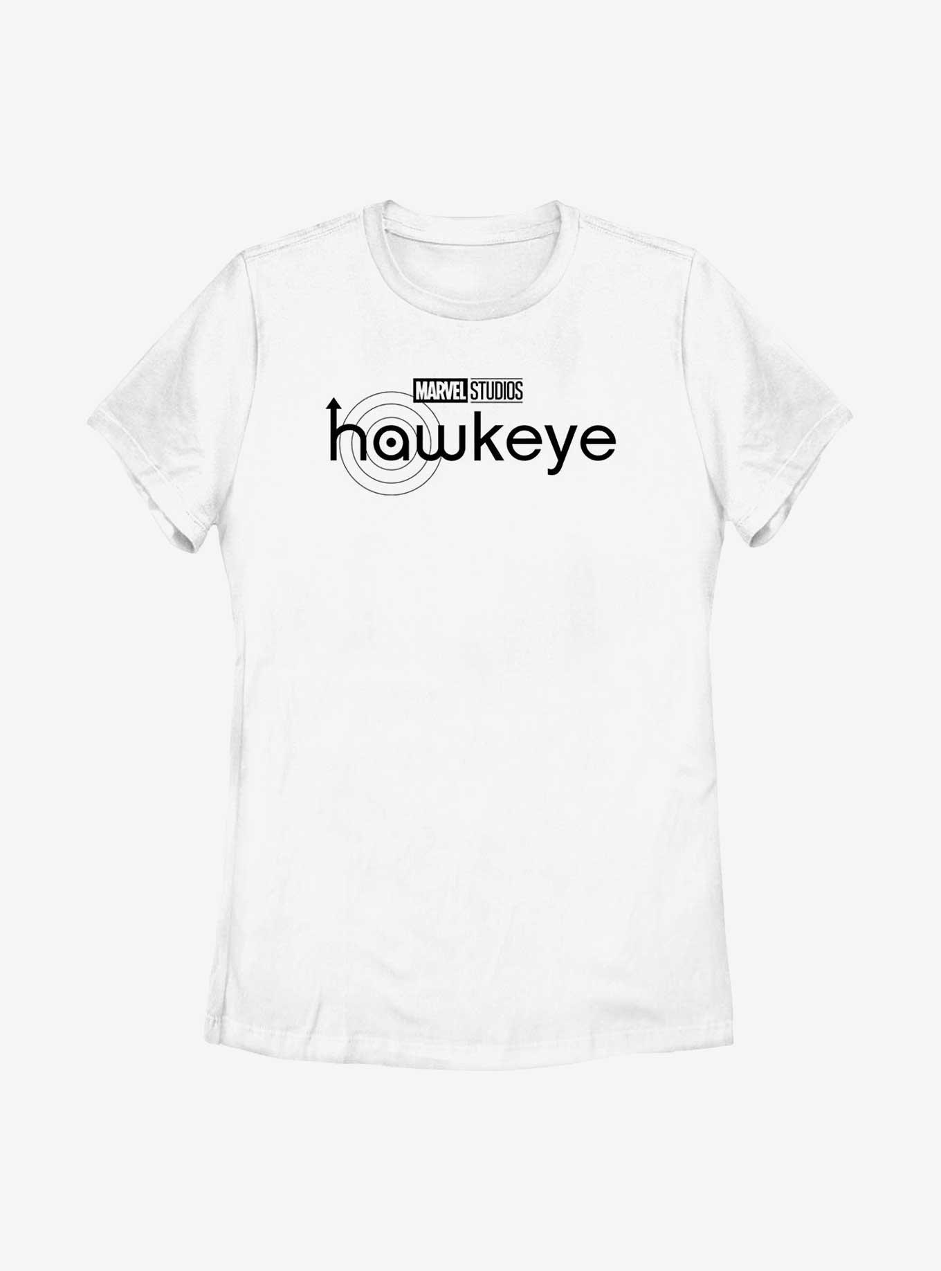 Marvel Hawkeye Black Logo Womens T-Shirt, WHITE, hi-res
