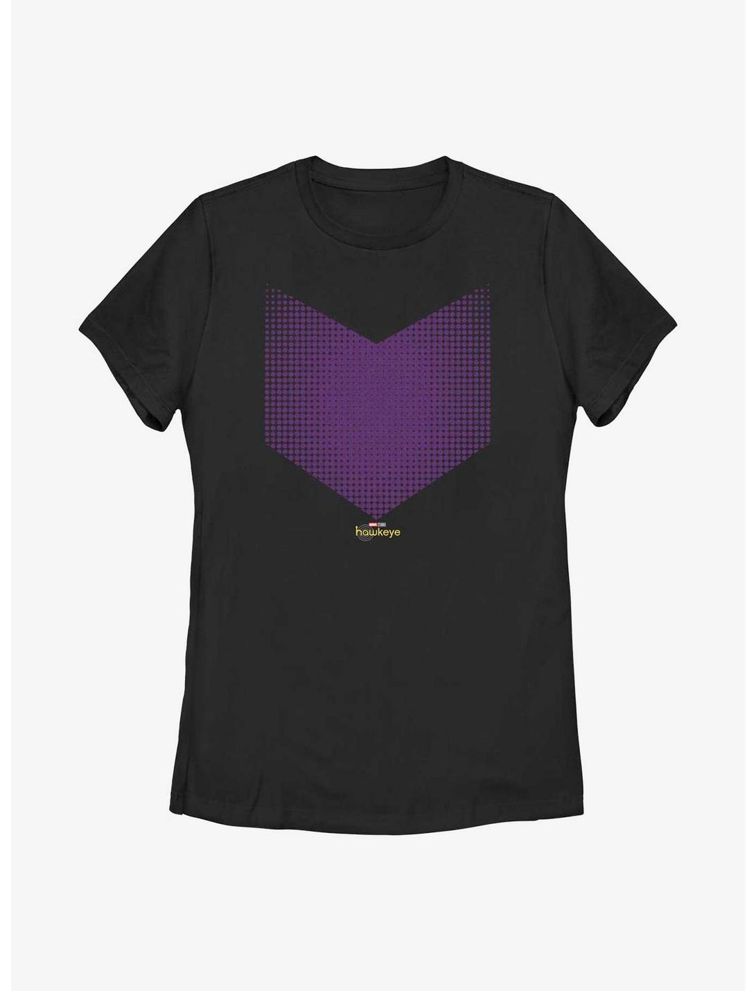 Marvel Hawkeye Halftone Logo Womens T-Shirt, BLACK, hi-res