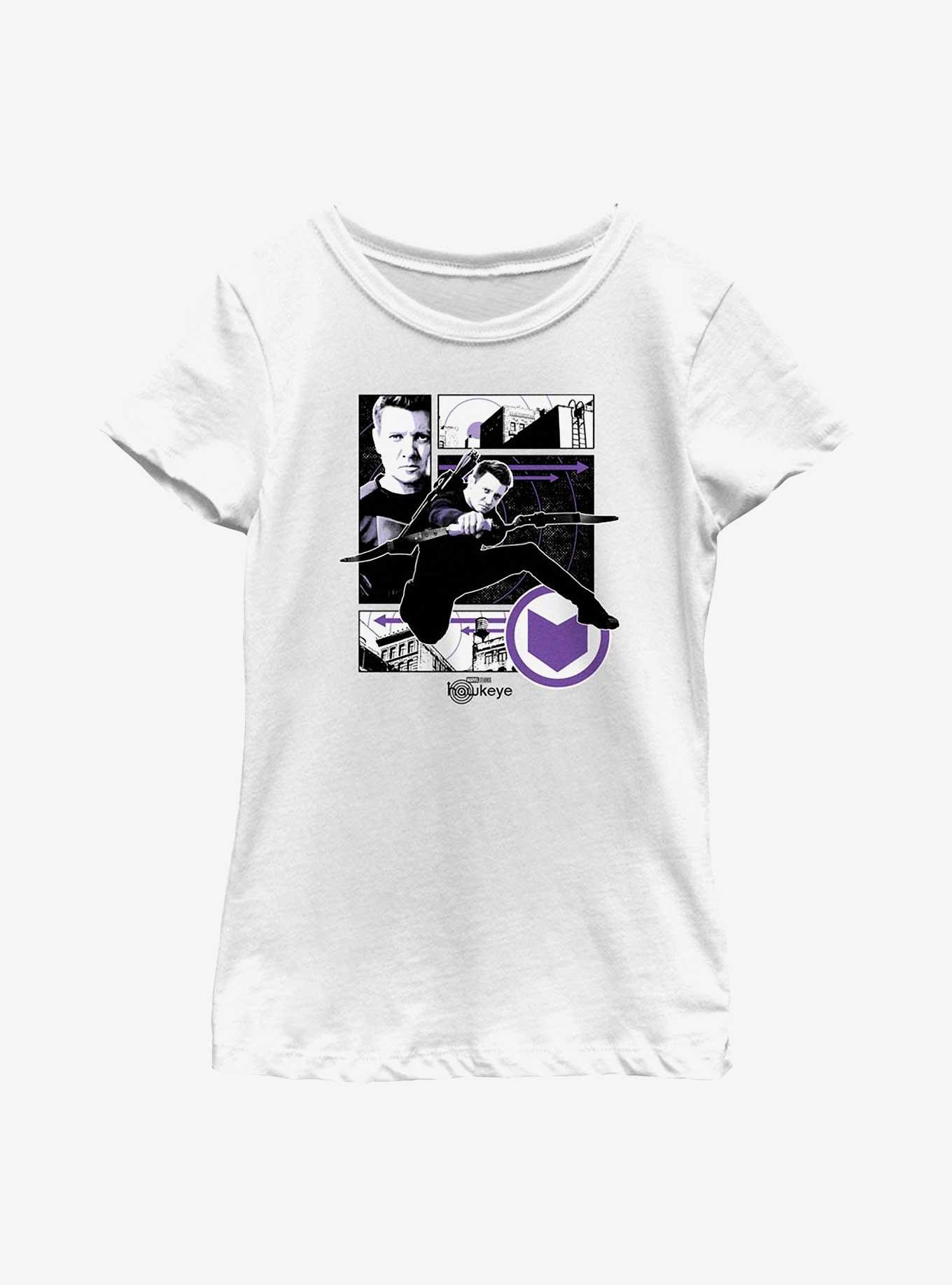 Marvel Hawkeye Graphic Panels Youth Girls T-Shirt, WHITE, hi-res