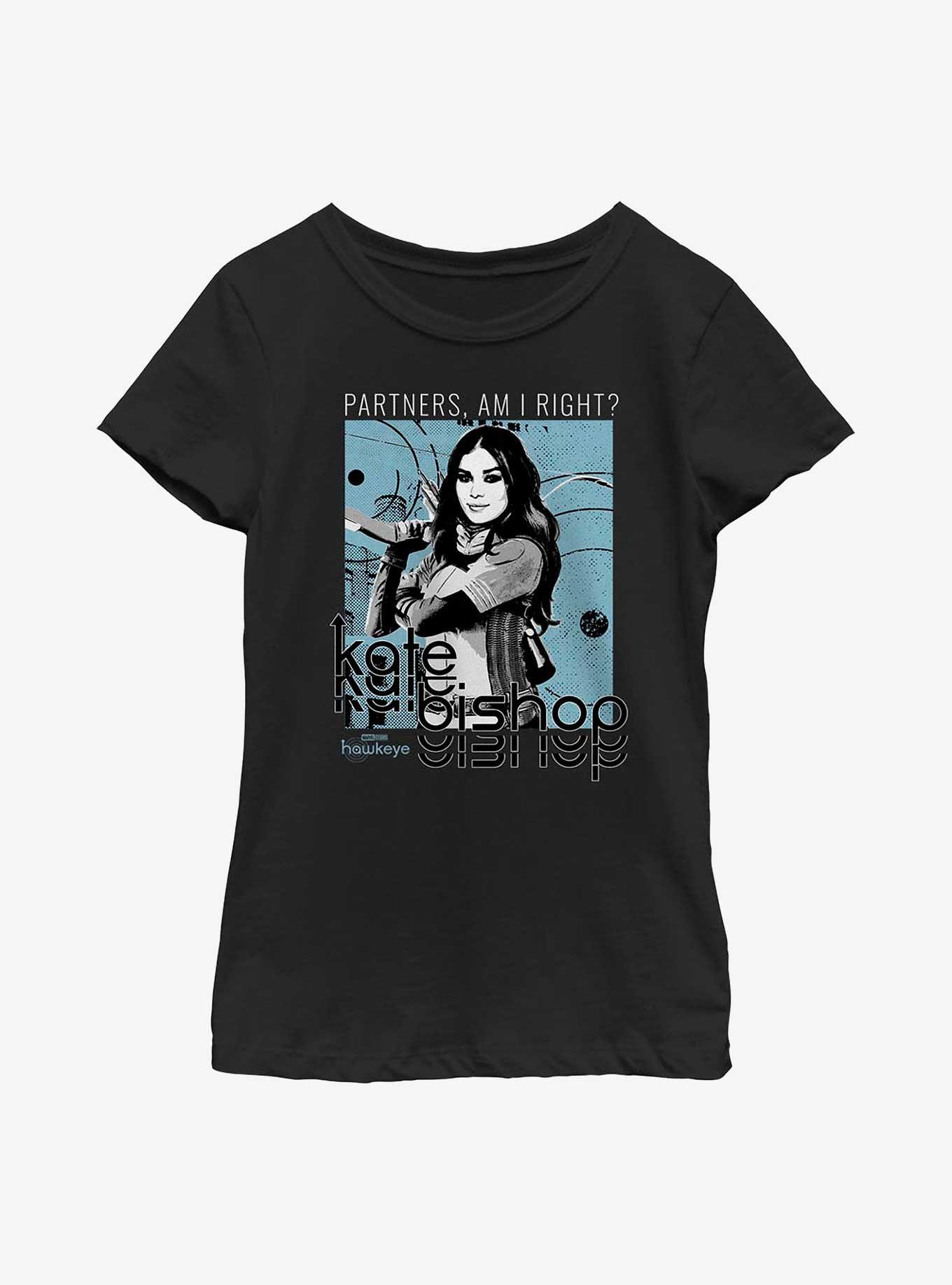 Marvel Hawkeye Kate Bishop Hero Shot Youth Girls T-Shirt, BLACK, hi-res