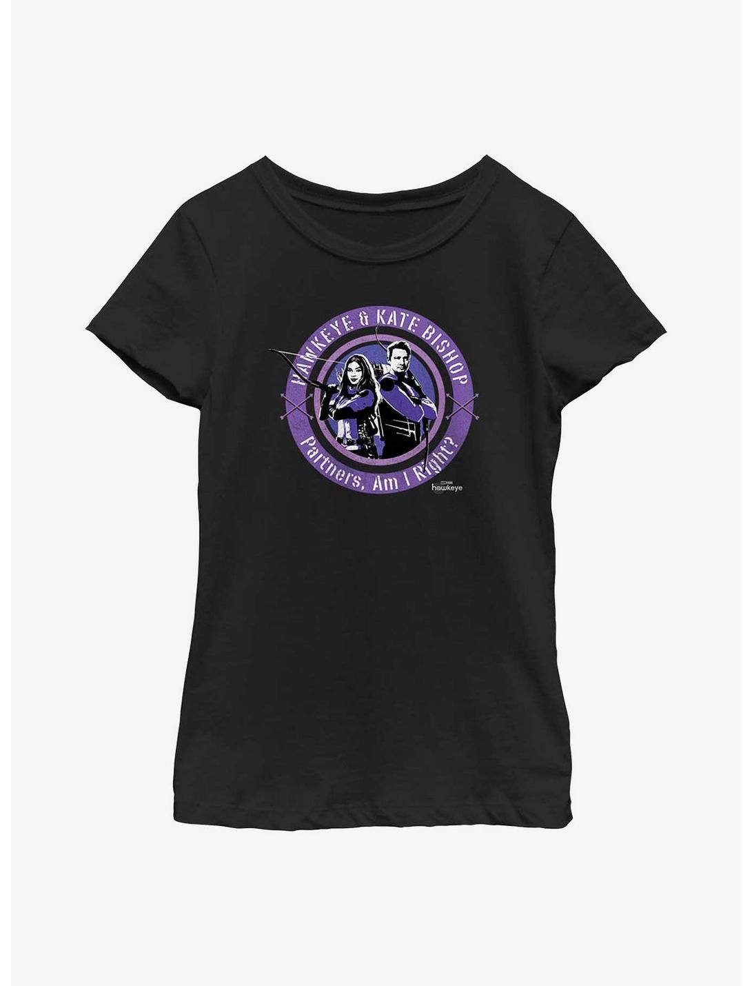 Marvel Hawkeye Kate Stamp Youth Girls T-Shirt, BLACK, hi-res