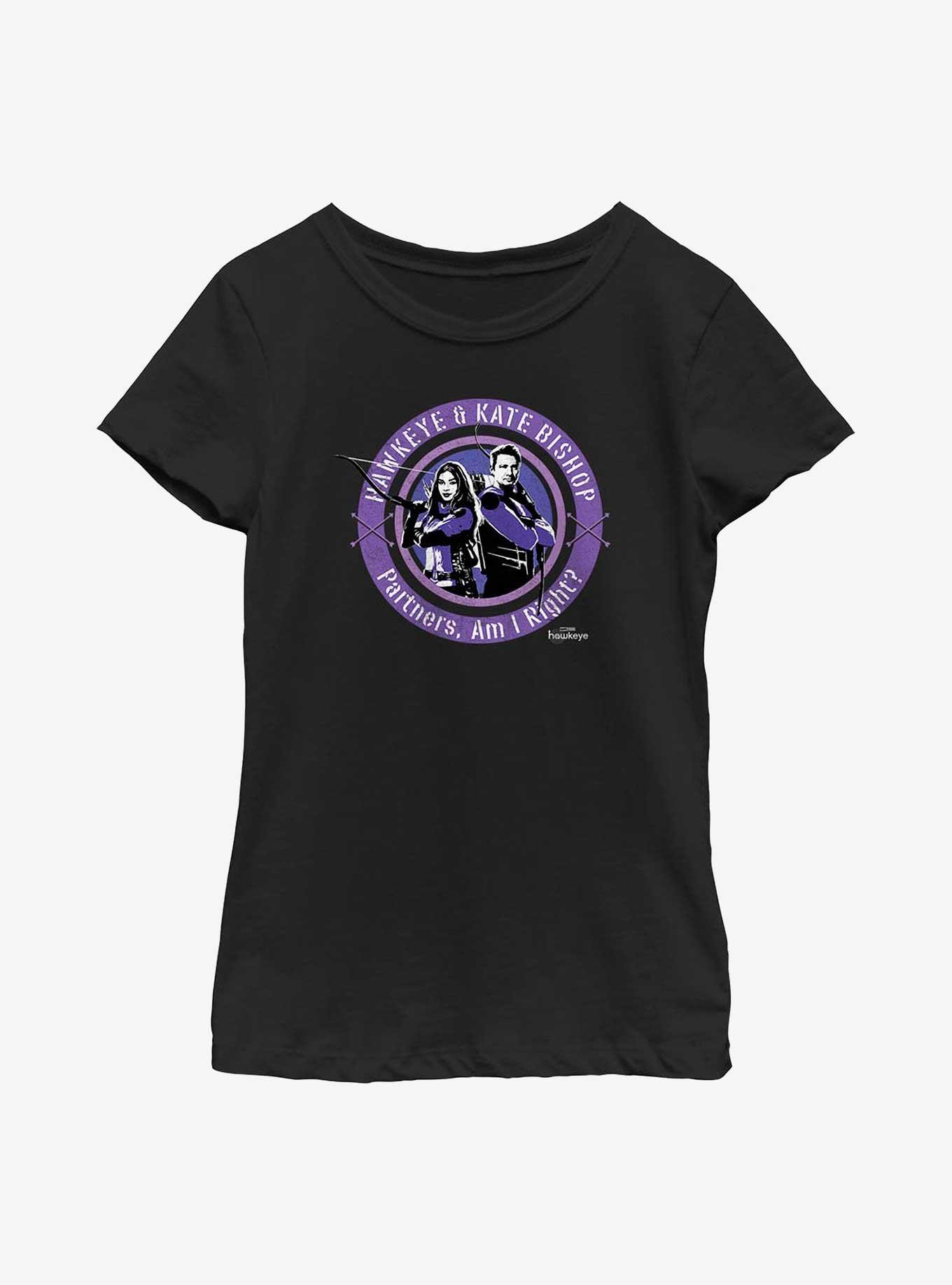 Marvel Hawkeye Kate Stamp Youth Girls T-Shirt, BLACK, hi-res