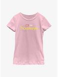 Marvel Hawkeye Logo Yellow Youth Girls T-Shirt, PINK, hi-res